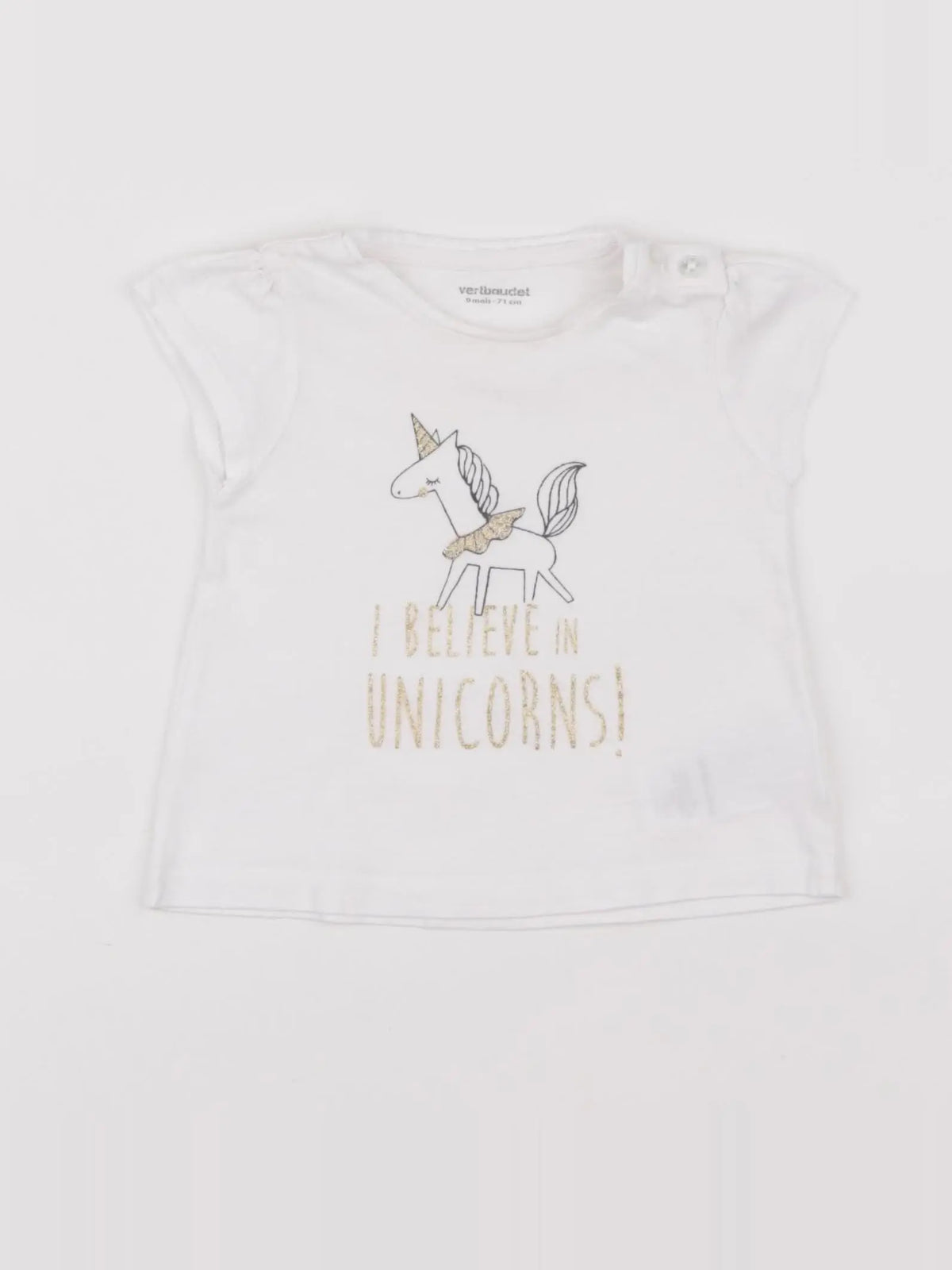 Vertbaudet - tee-shirt blanc - 9 mois
