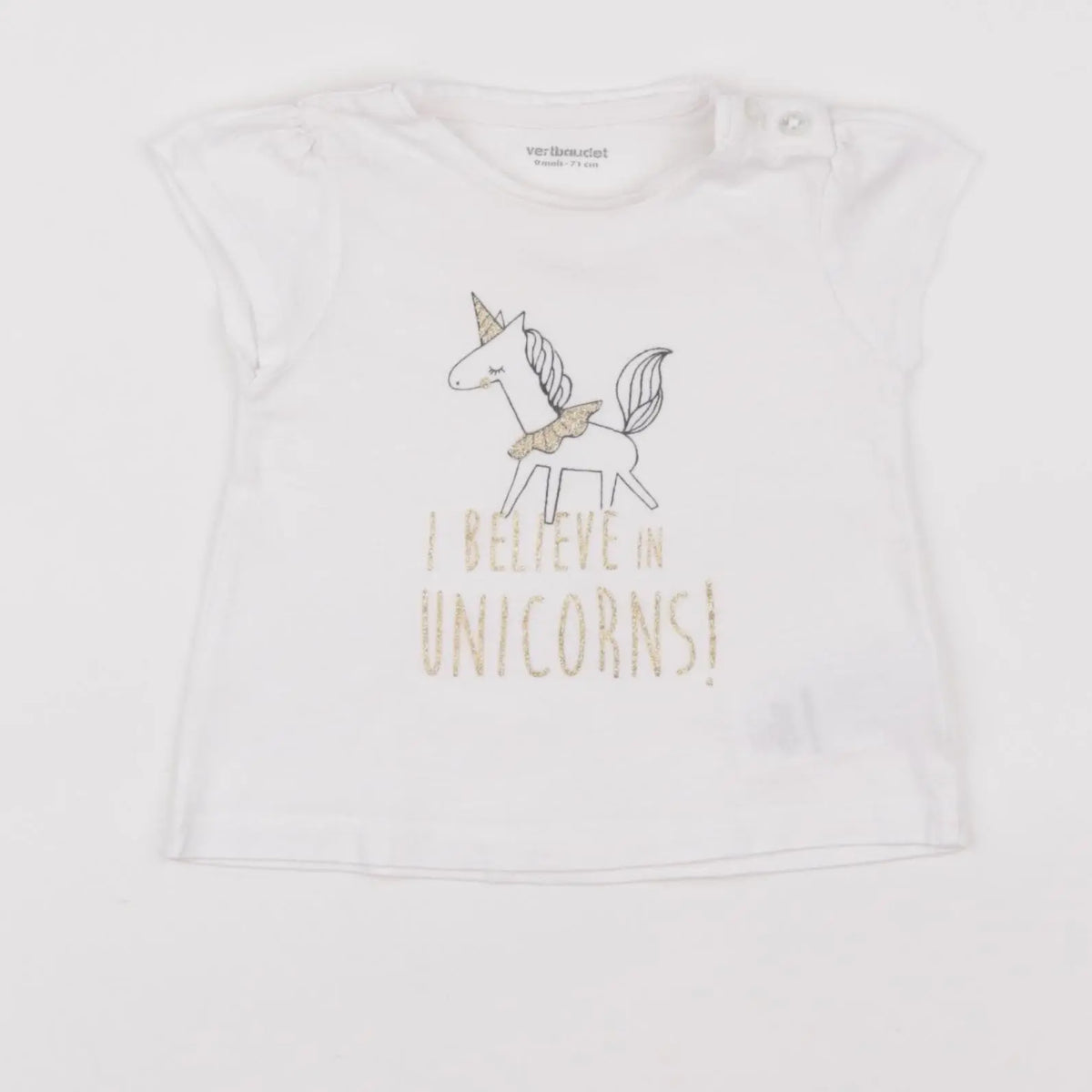 Vertbaudet - tee-shirt blanc - 9 mois