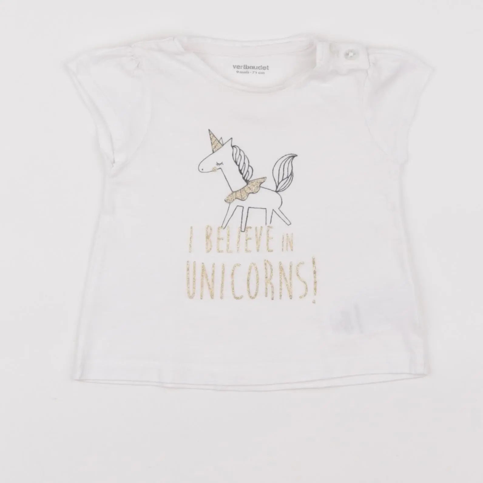 Vertbaudet - tee-shirt blanc - 9 mois