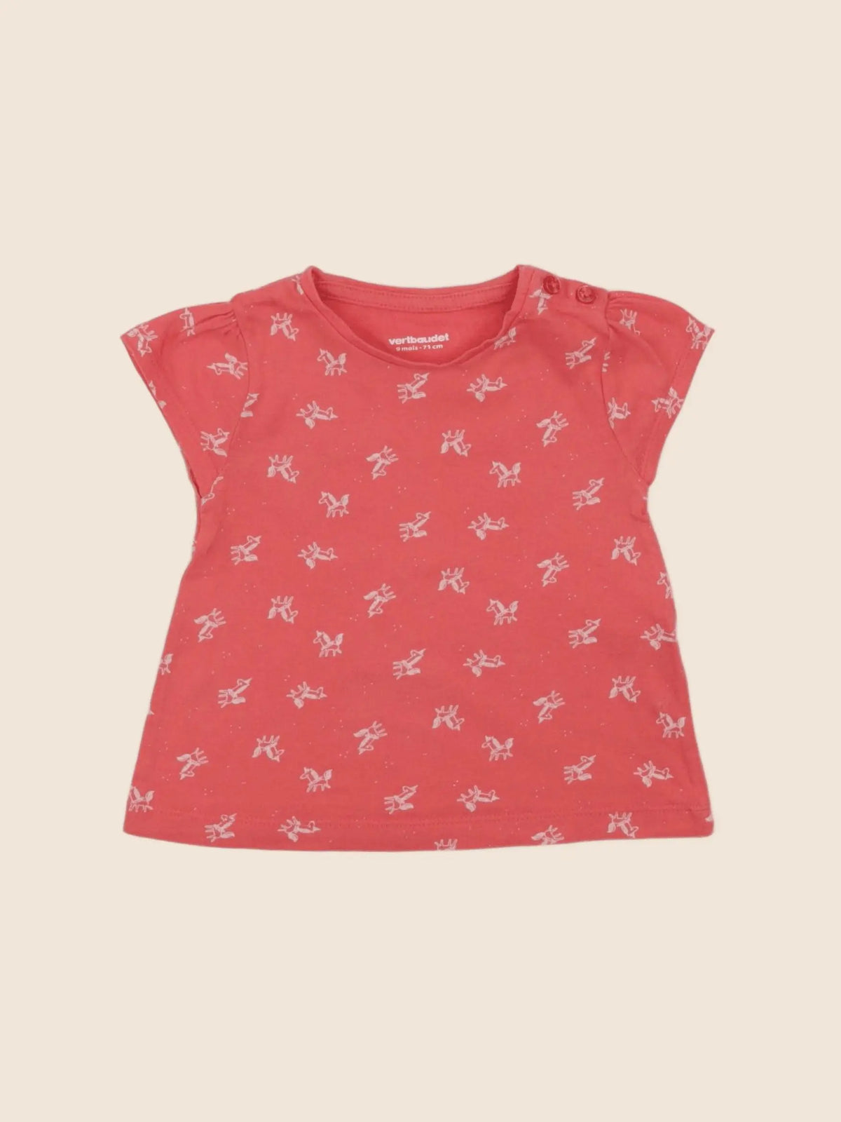 Vertbaudet - tee-shirt rose - 9 mois