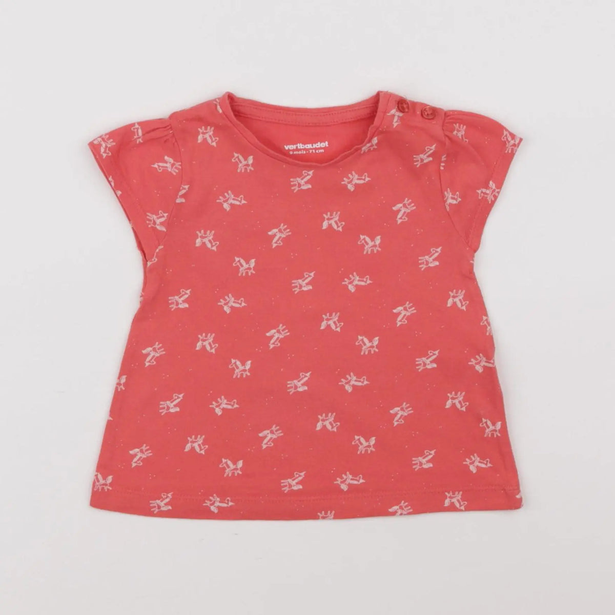 Vertbaudet - tee-shirt rose - 9 mois