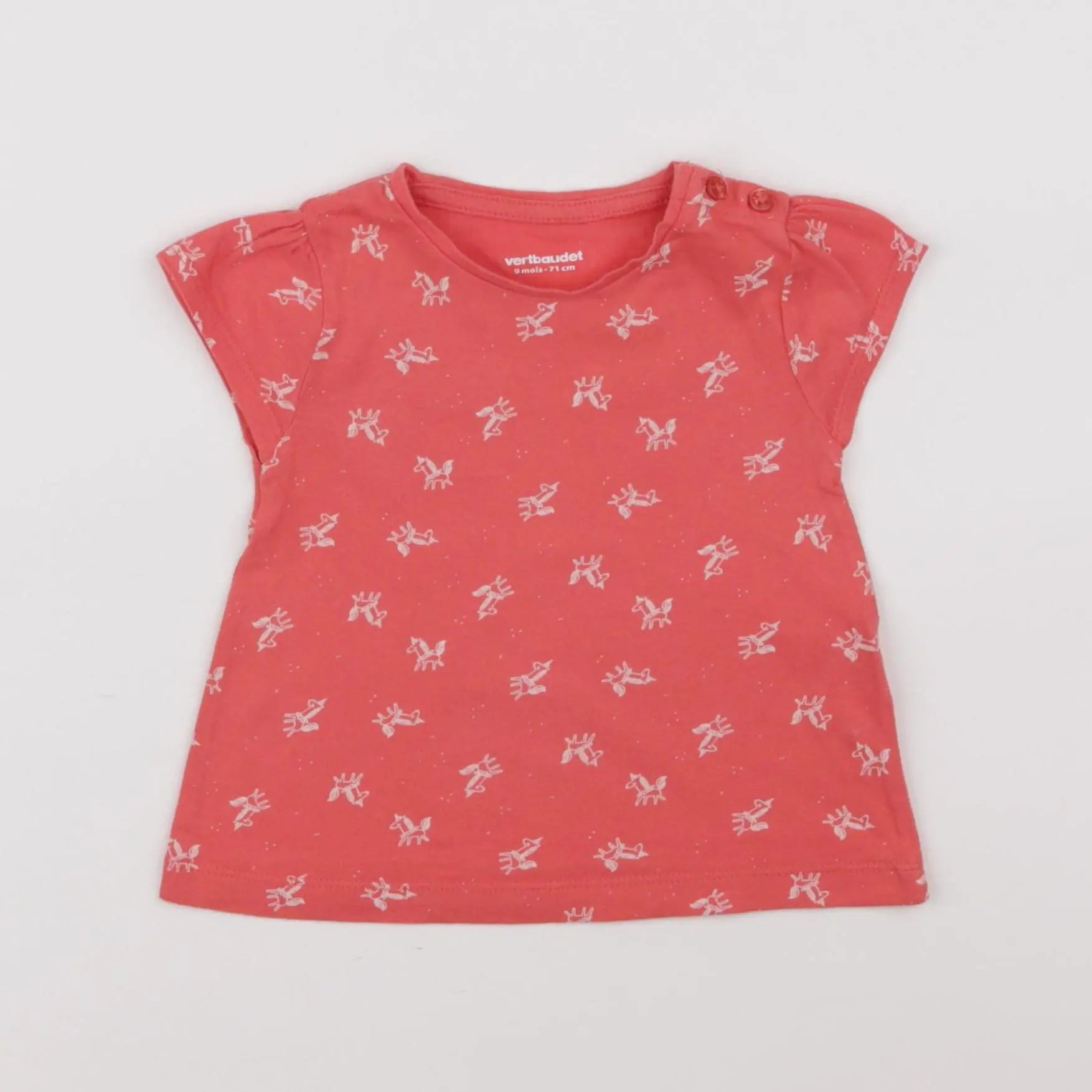 Vertbaudet - tee-shirt rose - 9 mois