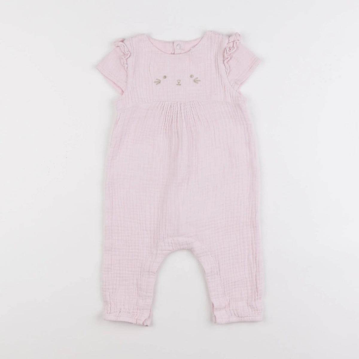 Vertbaudet - combinaison rose - 9 mois