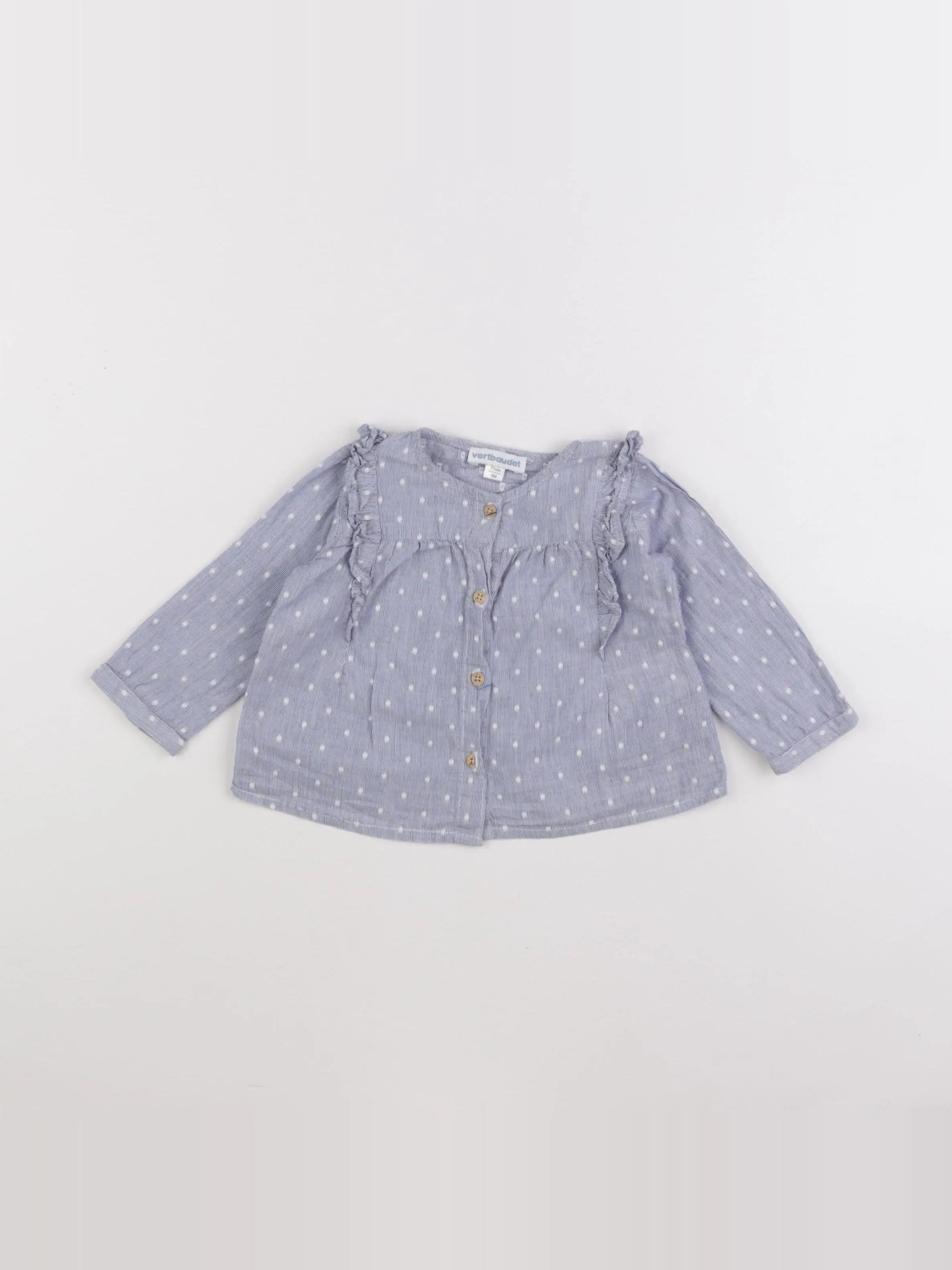 Vertbaudet - blouse bleu - 9 mois