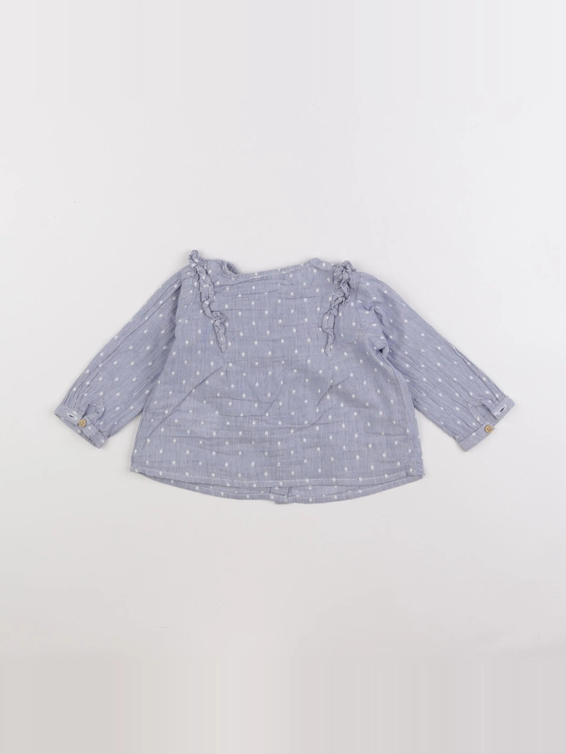 Vertbaudet - blouse bleu - 9 mois