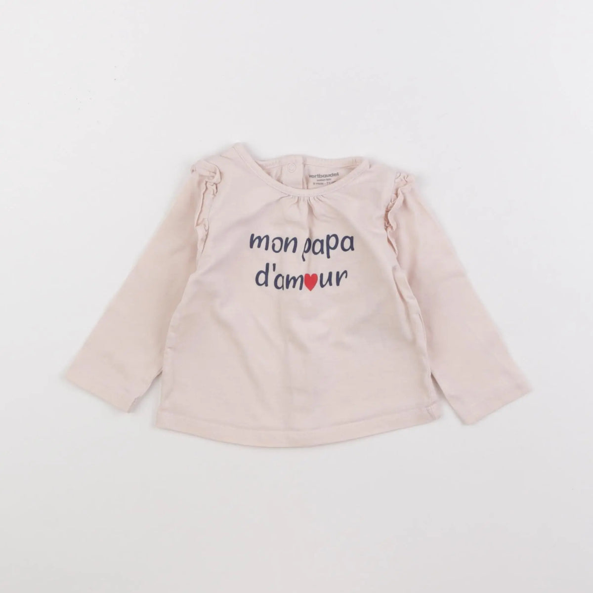 Vertbaudet - tee-shirt rose - 9 mois