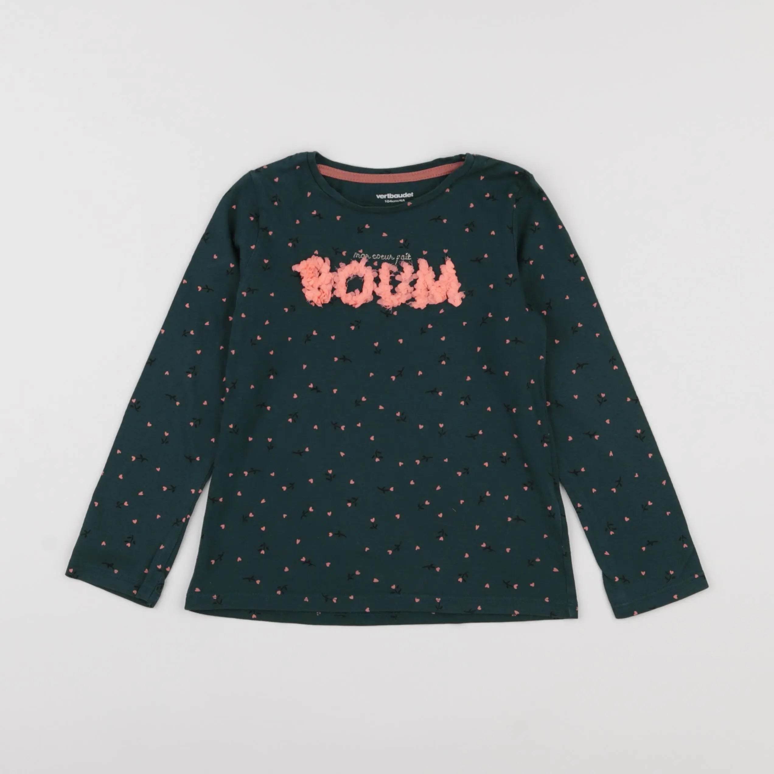 Vertbaudet - tee-shirt vert - 4 ans