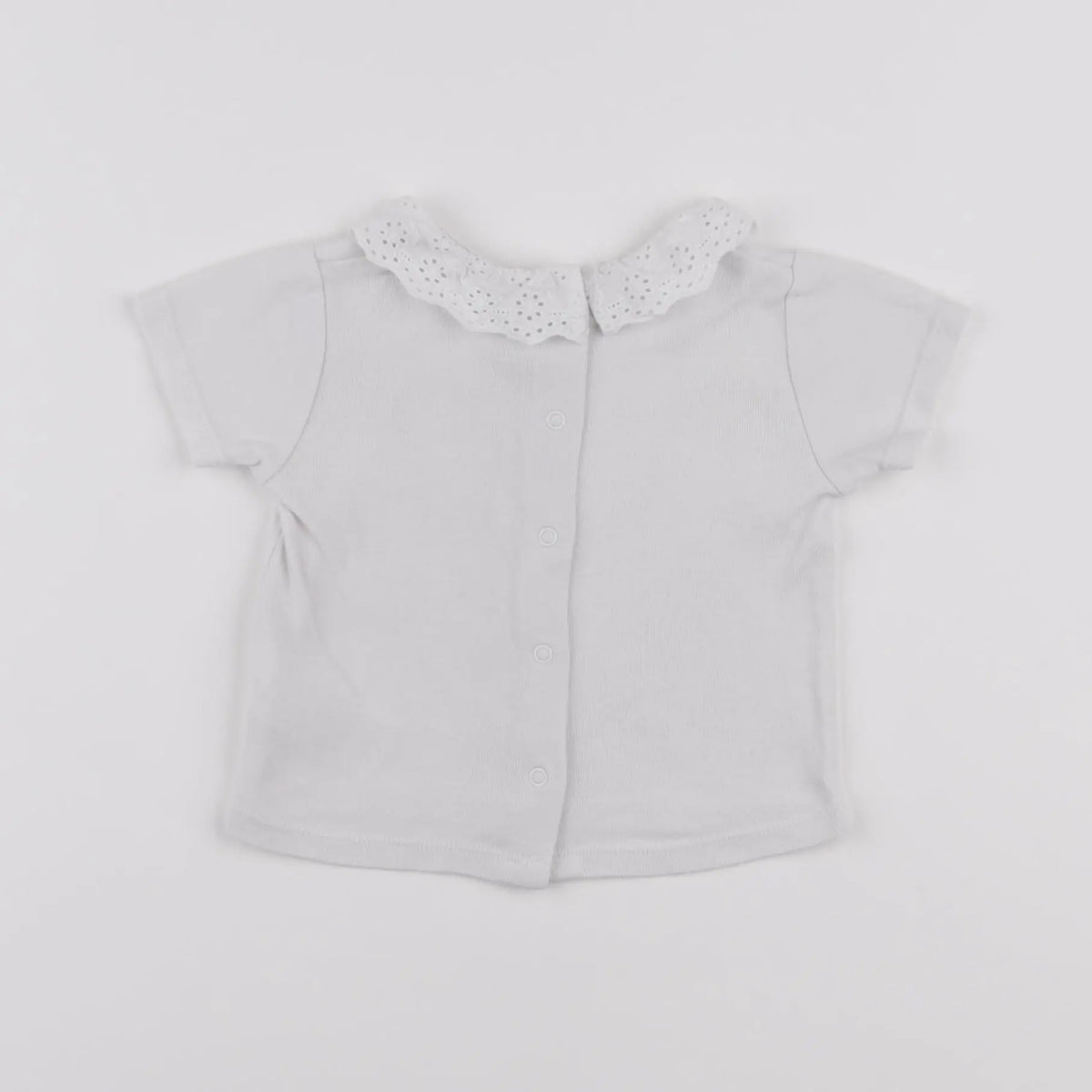 Vertbaudet - tee-shirt coton blanc - 6 mois