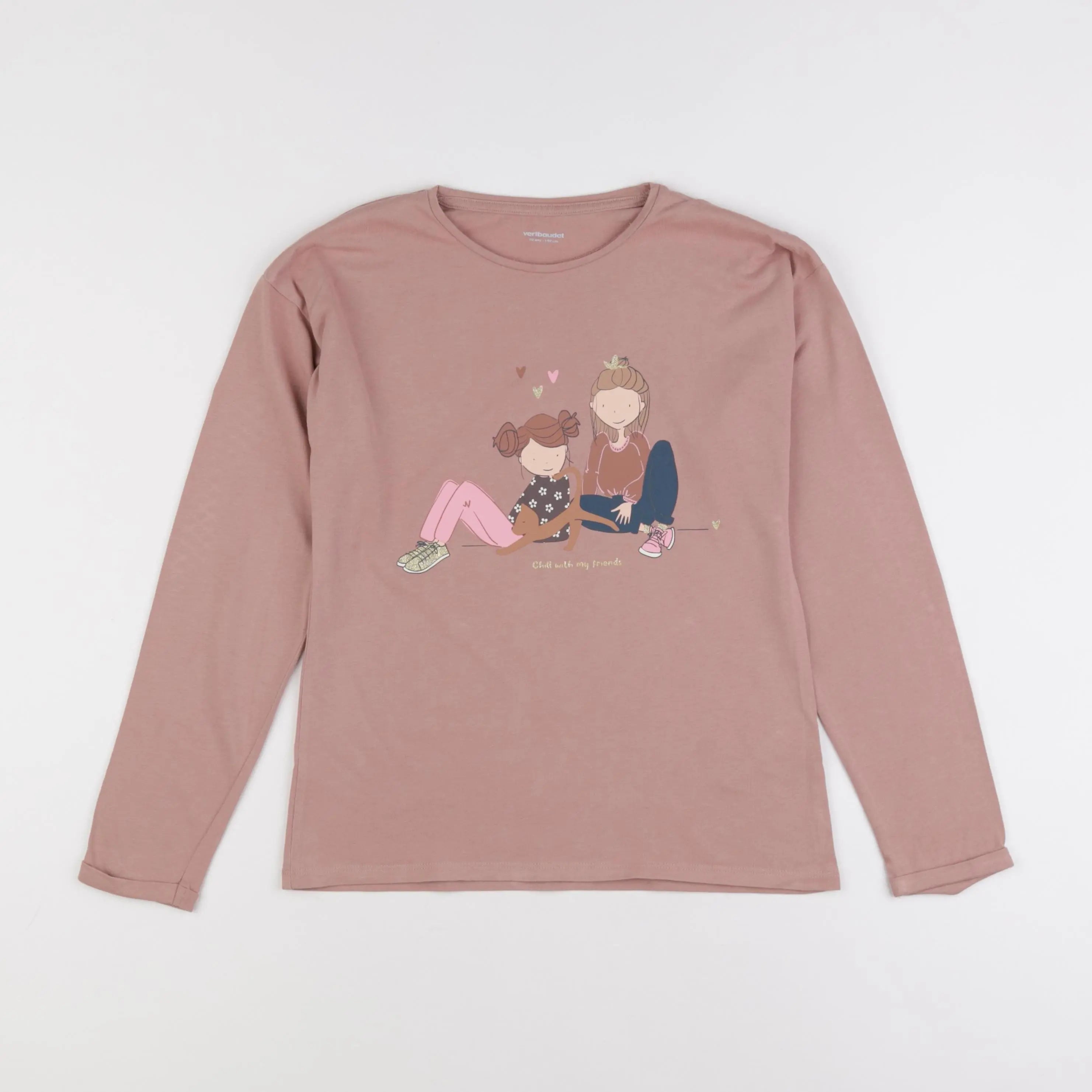 Vertbaudet - tee-shirt rose - 10 ans