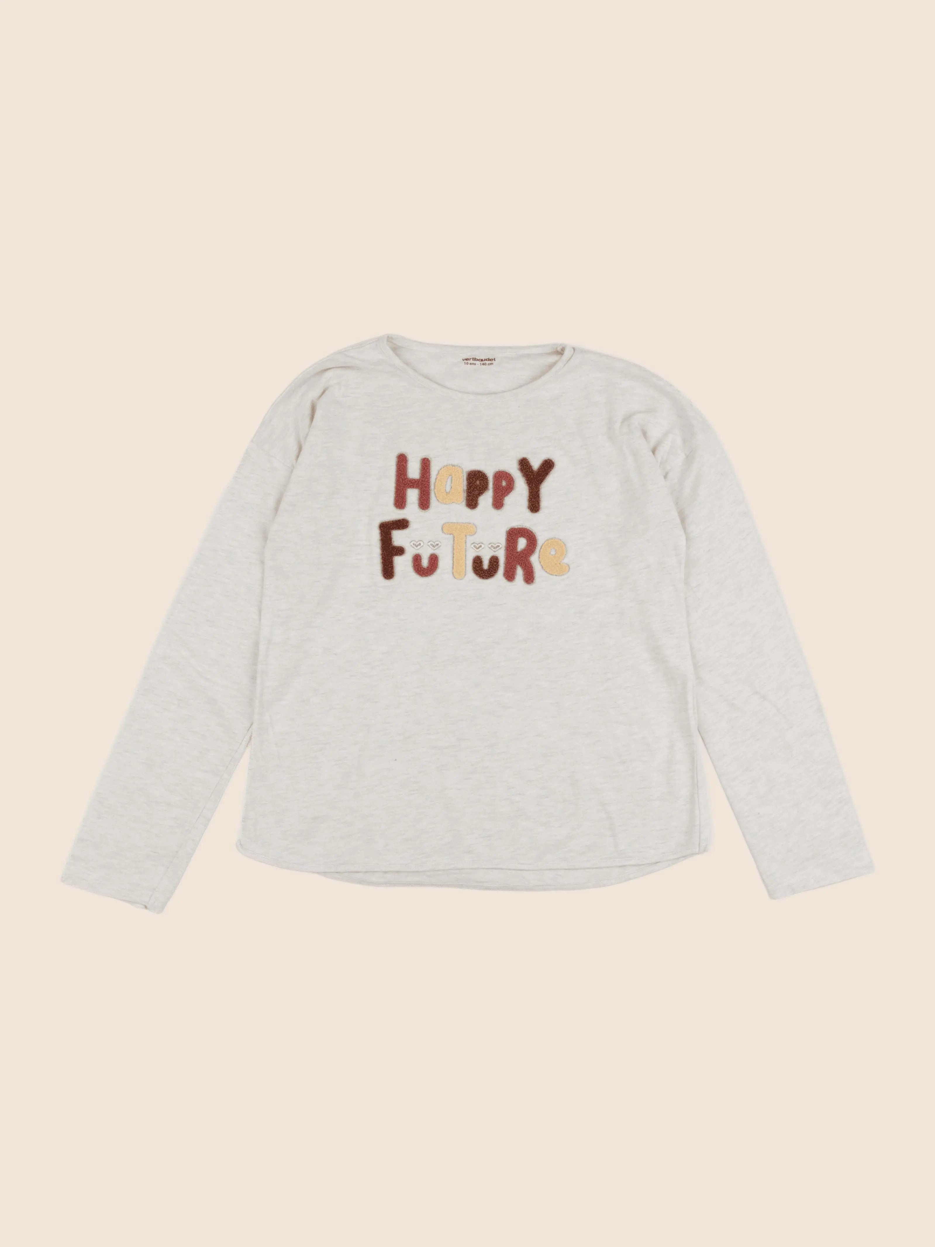 Vertbaudet - tee-shirt beige - 10 ans