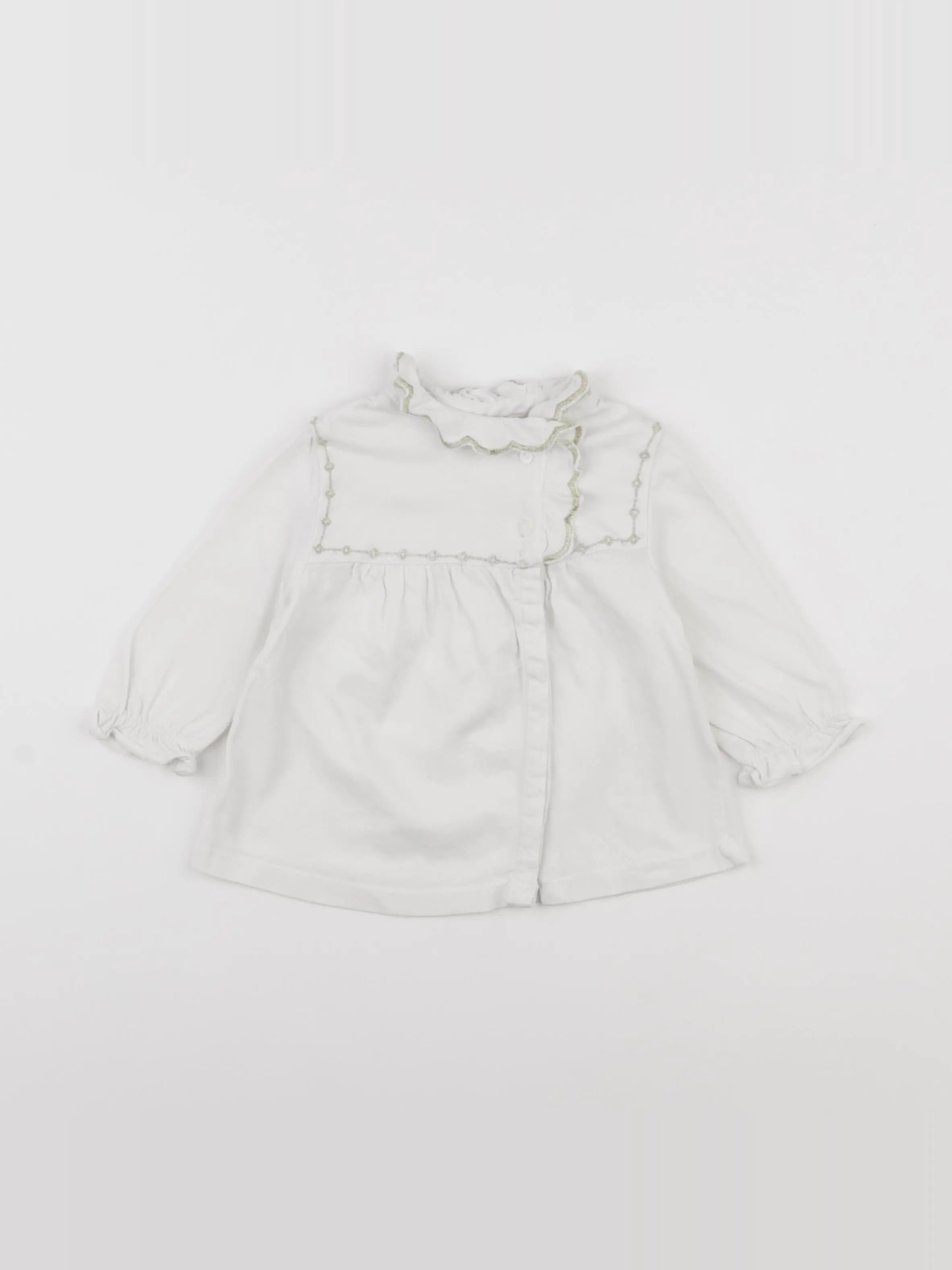 Cyrillus - tee-shirt blanc, or - 9 mois