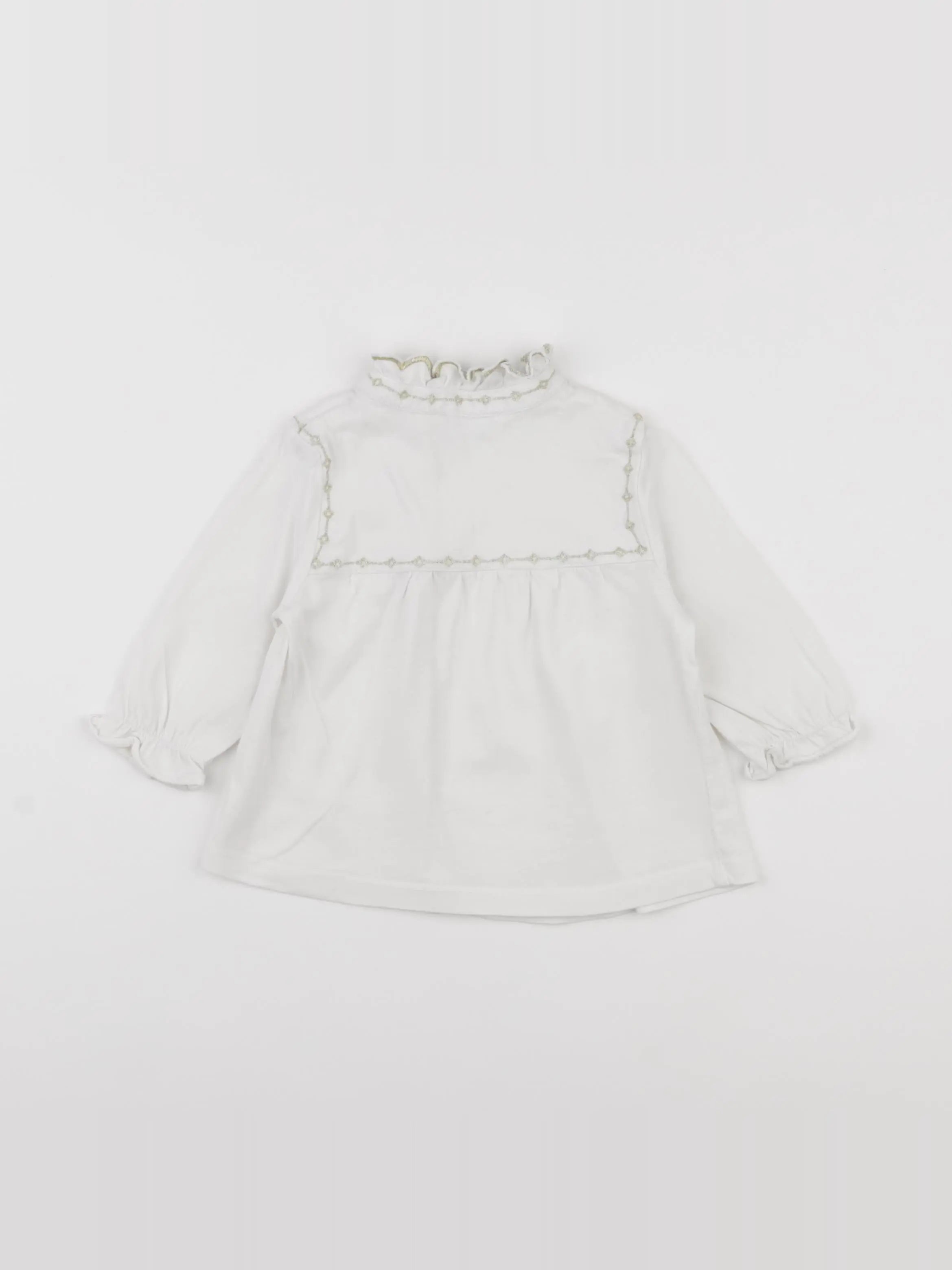 Cyrillus - tee-shirt blanc, or - 9 mois