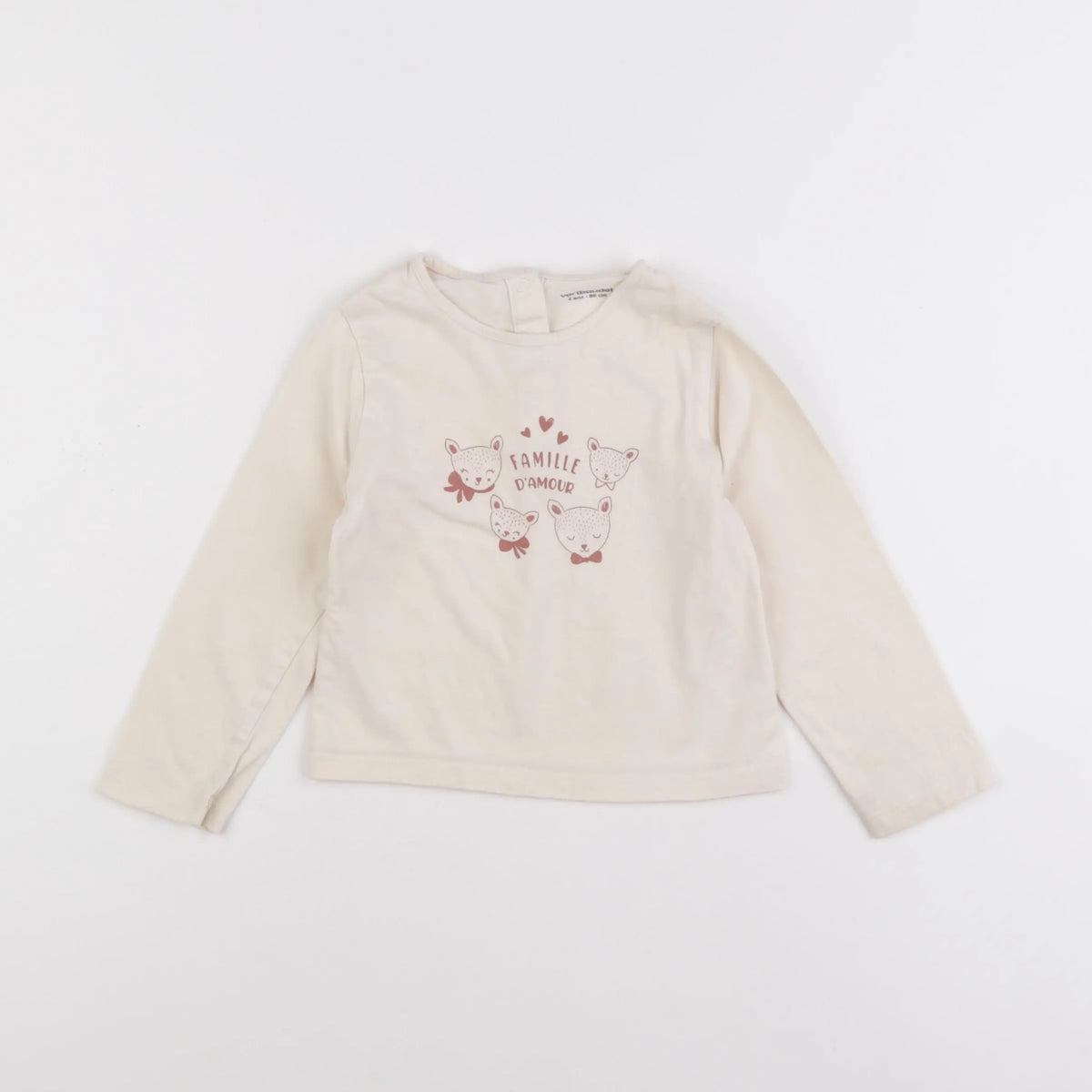 Vertbaudet - tee-shirt blanc - 2 ans