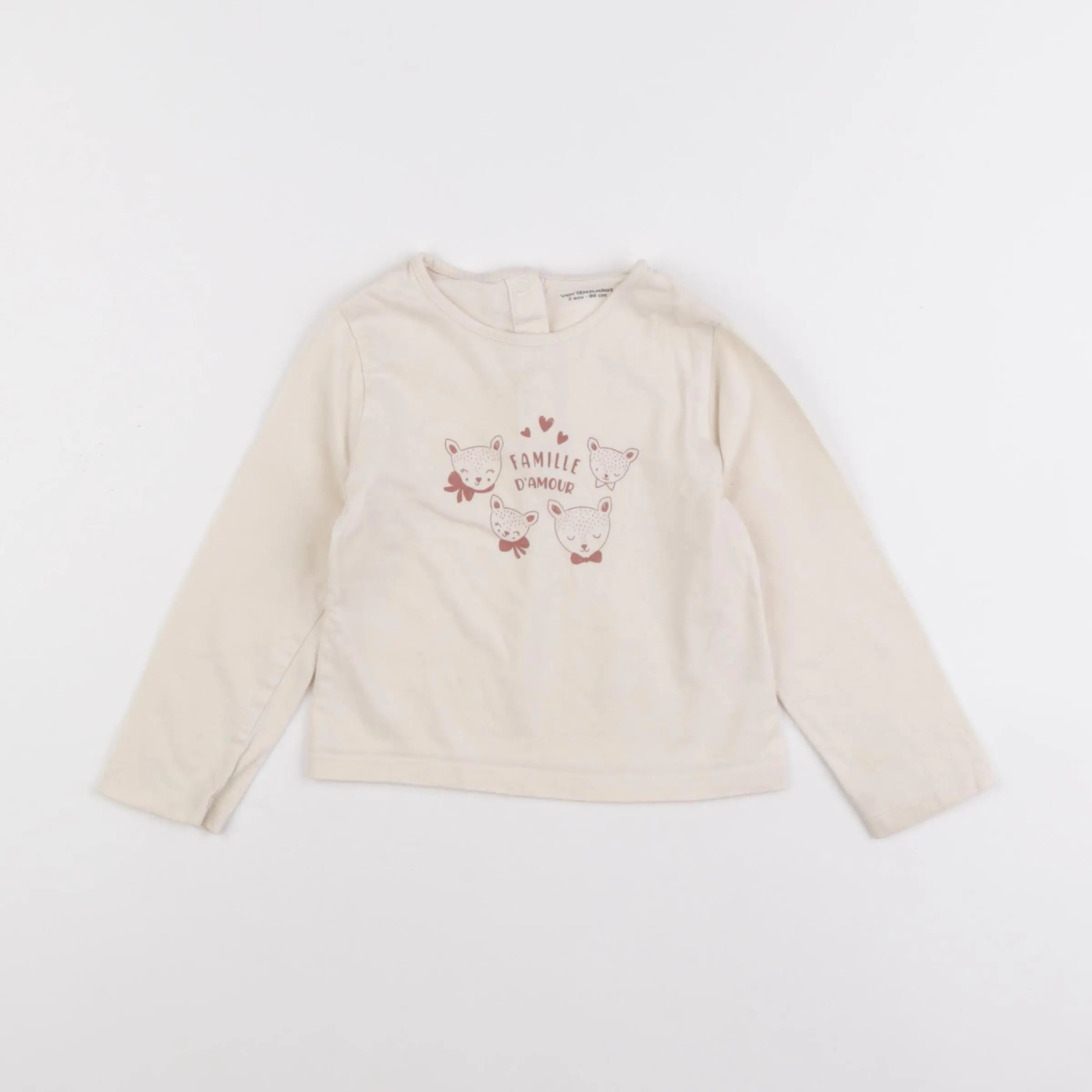 Vertbaudet - tee-shirt blanc - 2 ans