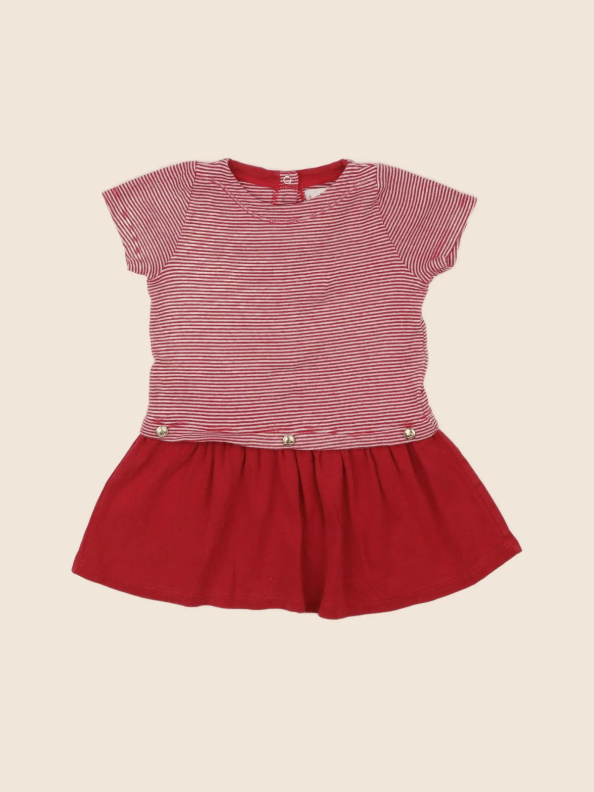 Petit Bateau - robe rouge - 12 mois