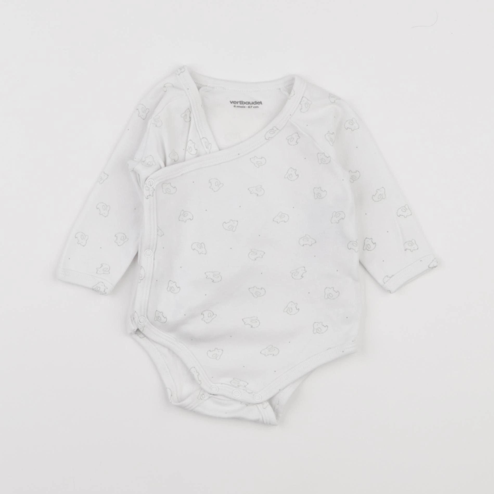 Vertbaudet - body blanc - 6 mois