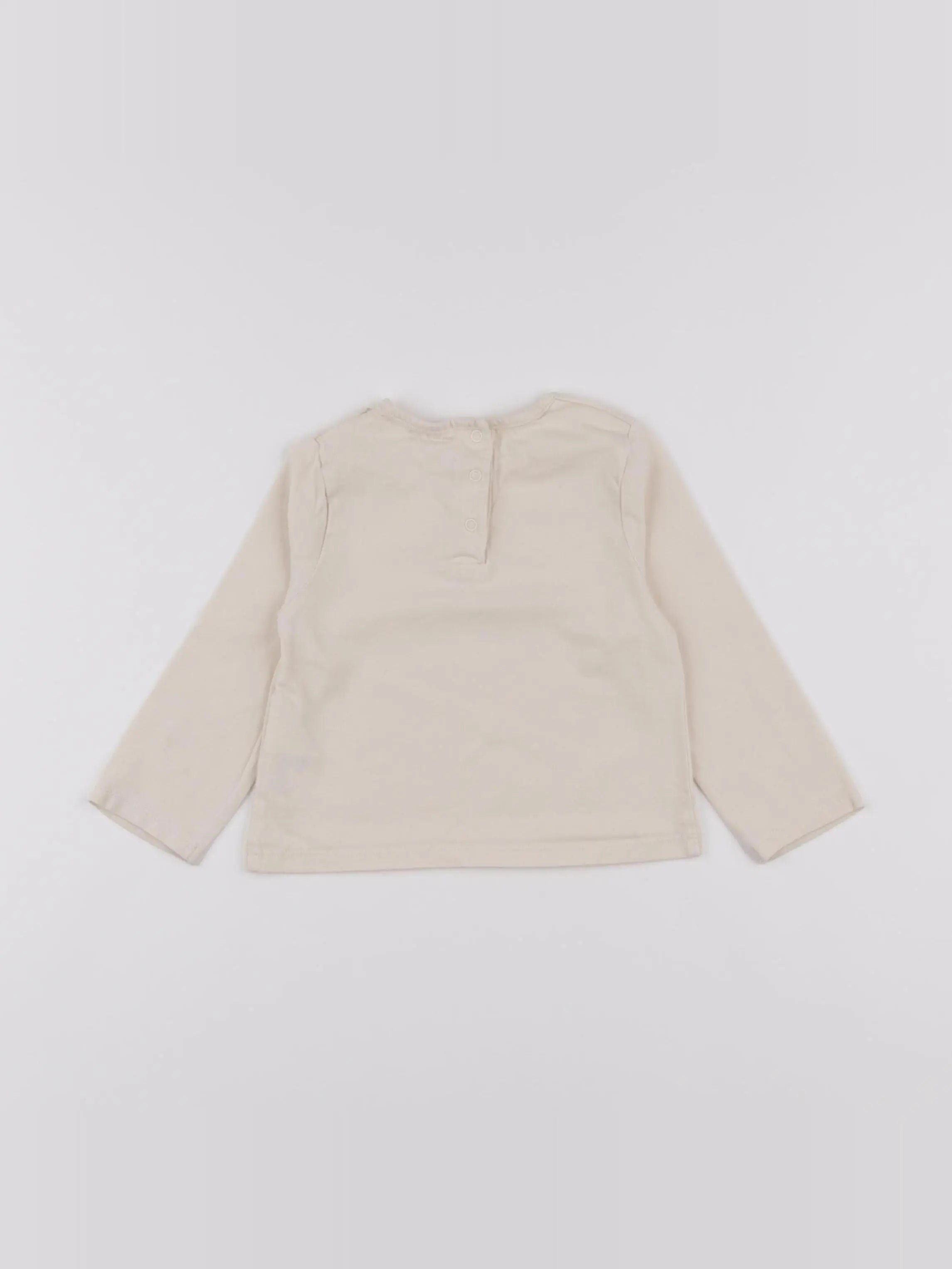 Vertbaudet - tee-shirt beige - 12 mois