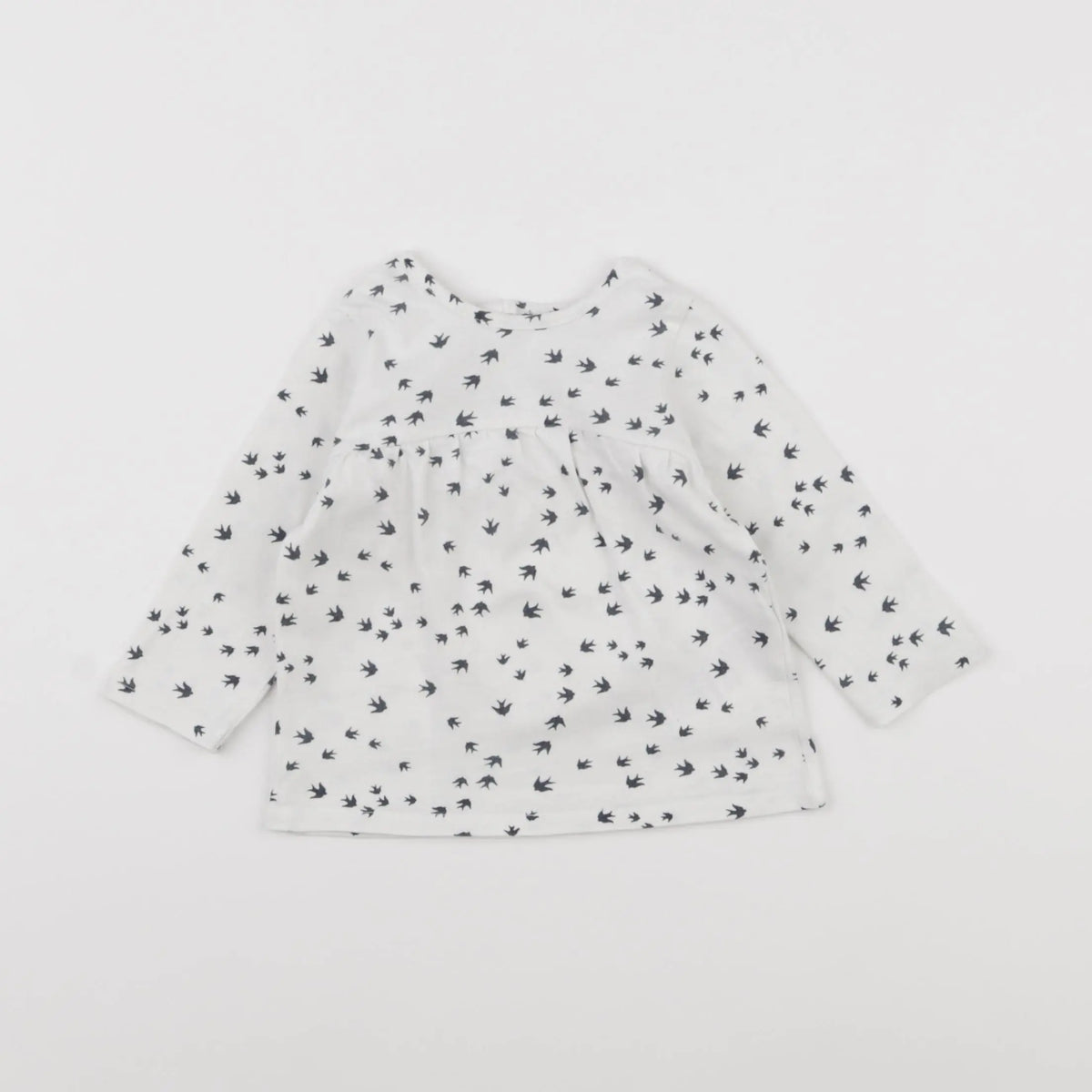 Vertbaudet - tee-shirt blanc, bleu - 6 mois