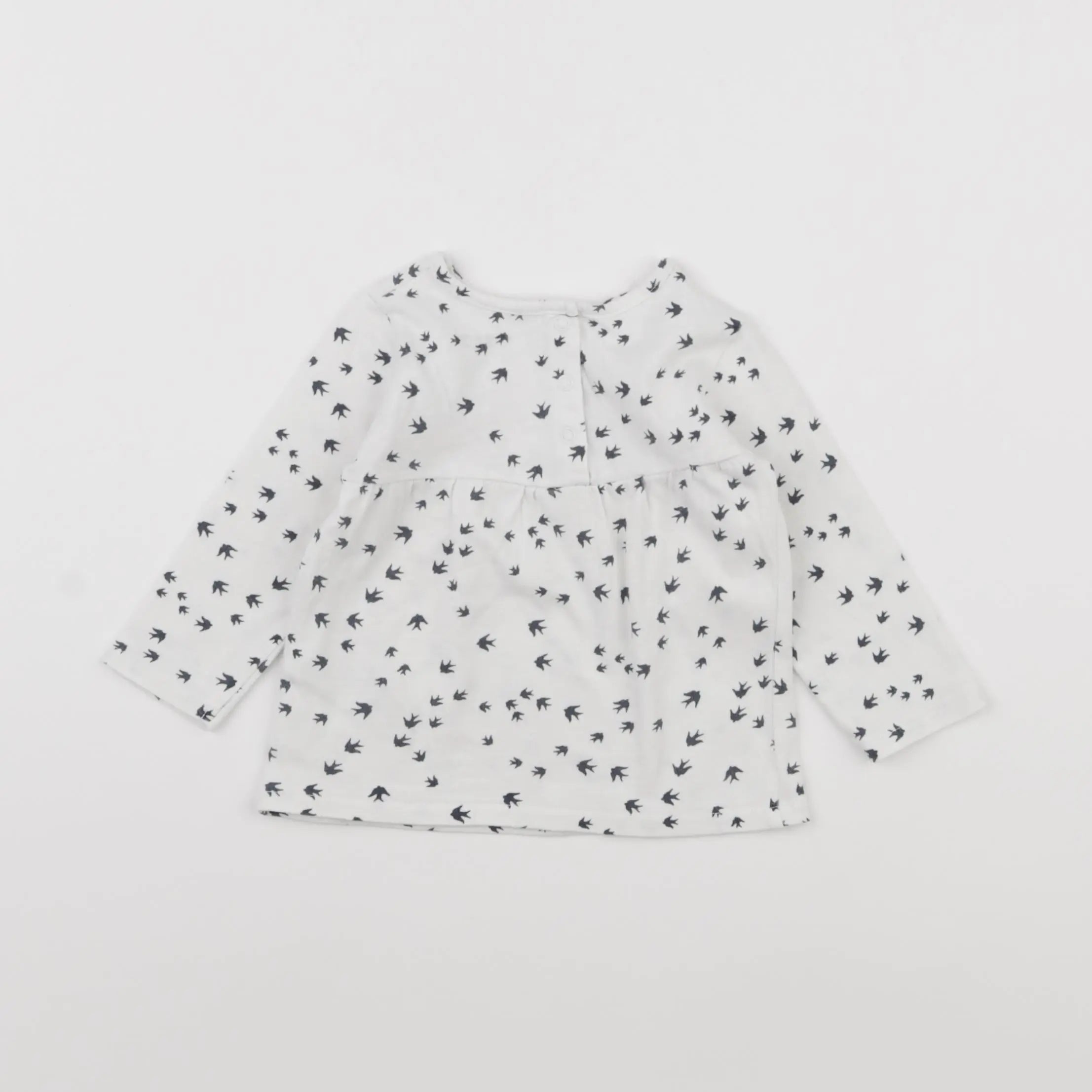 Vertbaudet - tee-shirt blanc, bleu - 6 mois