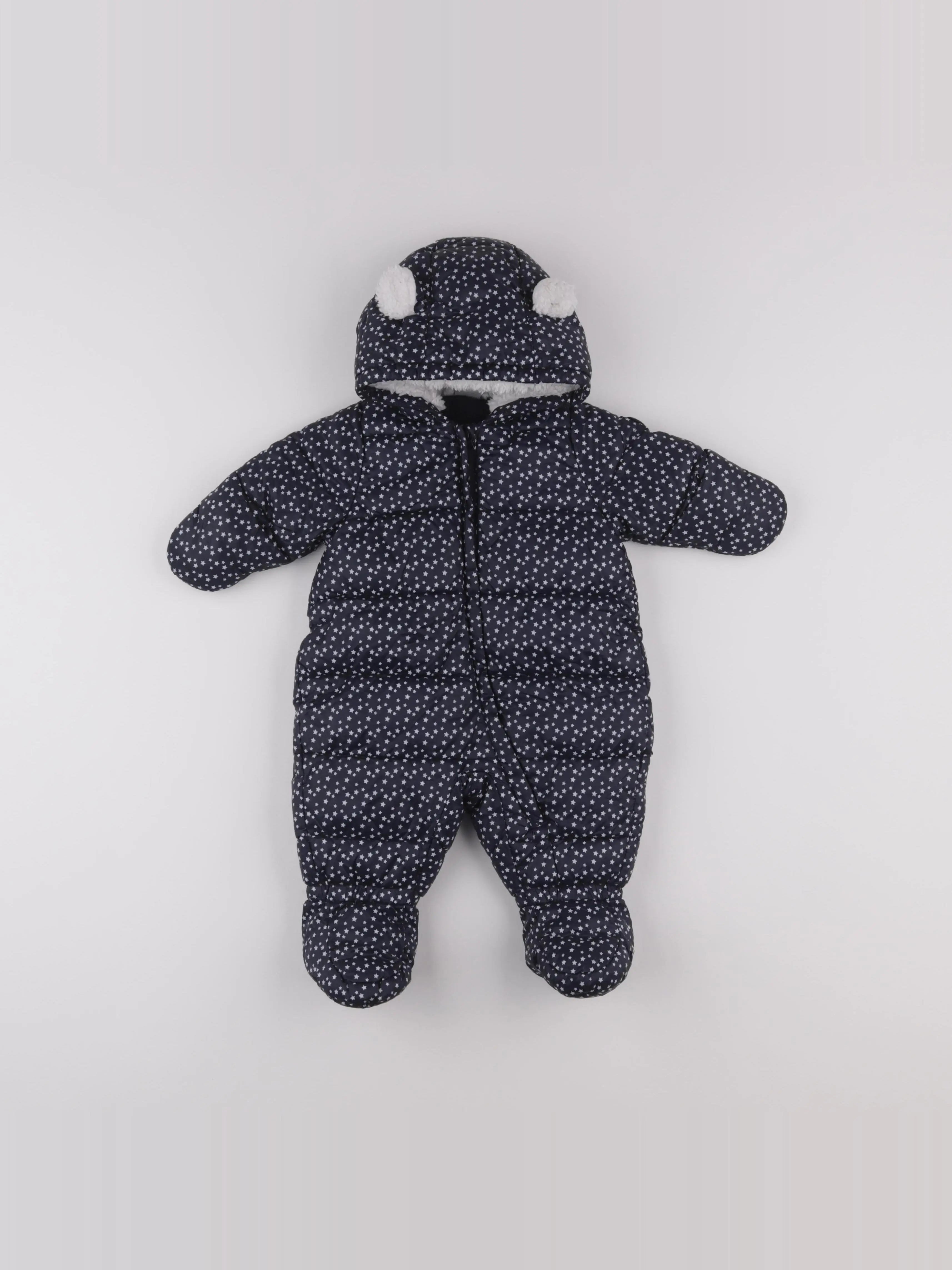 Petit Bateau - combi-pilote bleu, blanc - 3 mois