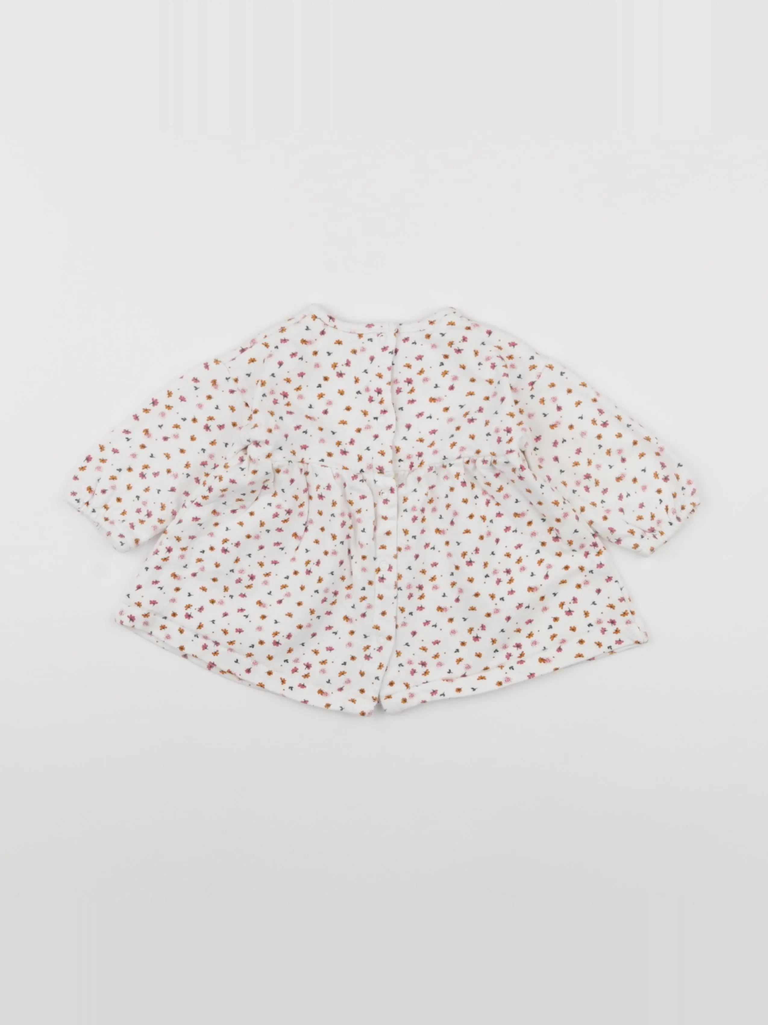 Vertbaudet - robe blanc, rose - 6 mois