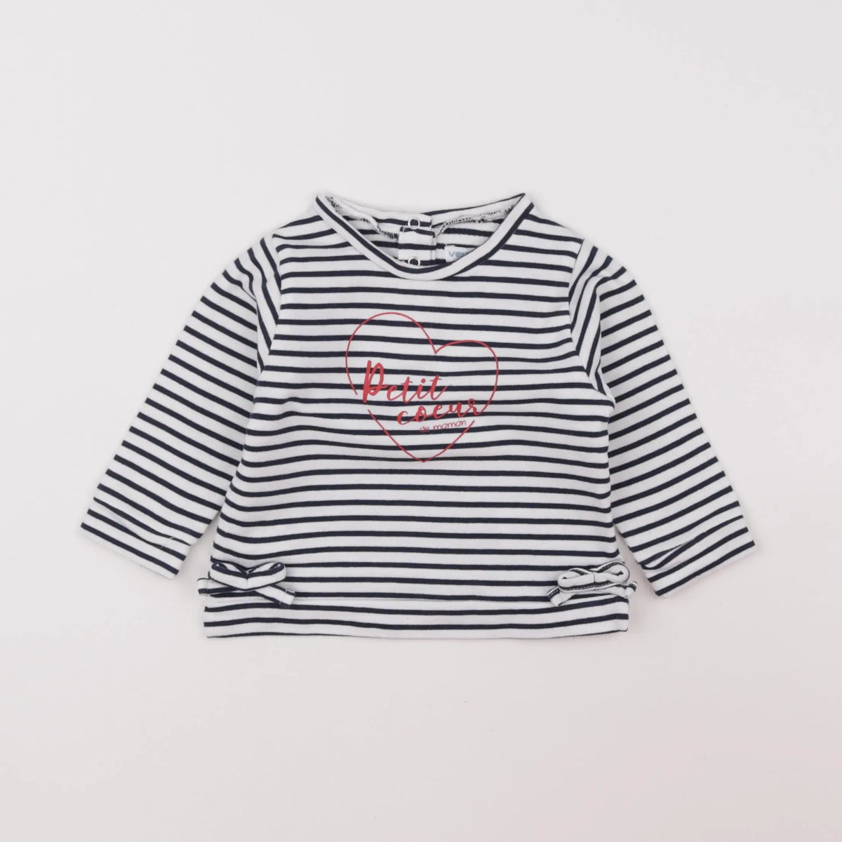 Vertbaudet - tee-shirt bleu, blanc - 9 mois