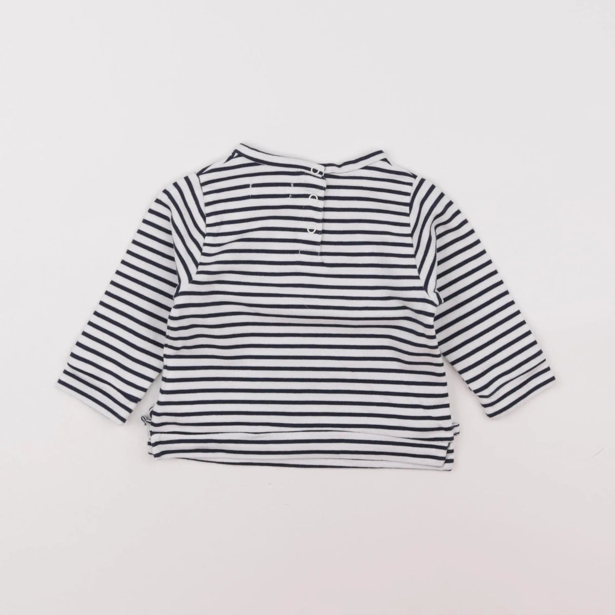 Vertbaudet - tee-shirt bleu, blanc - 9 mois