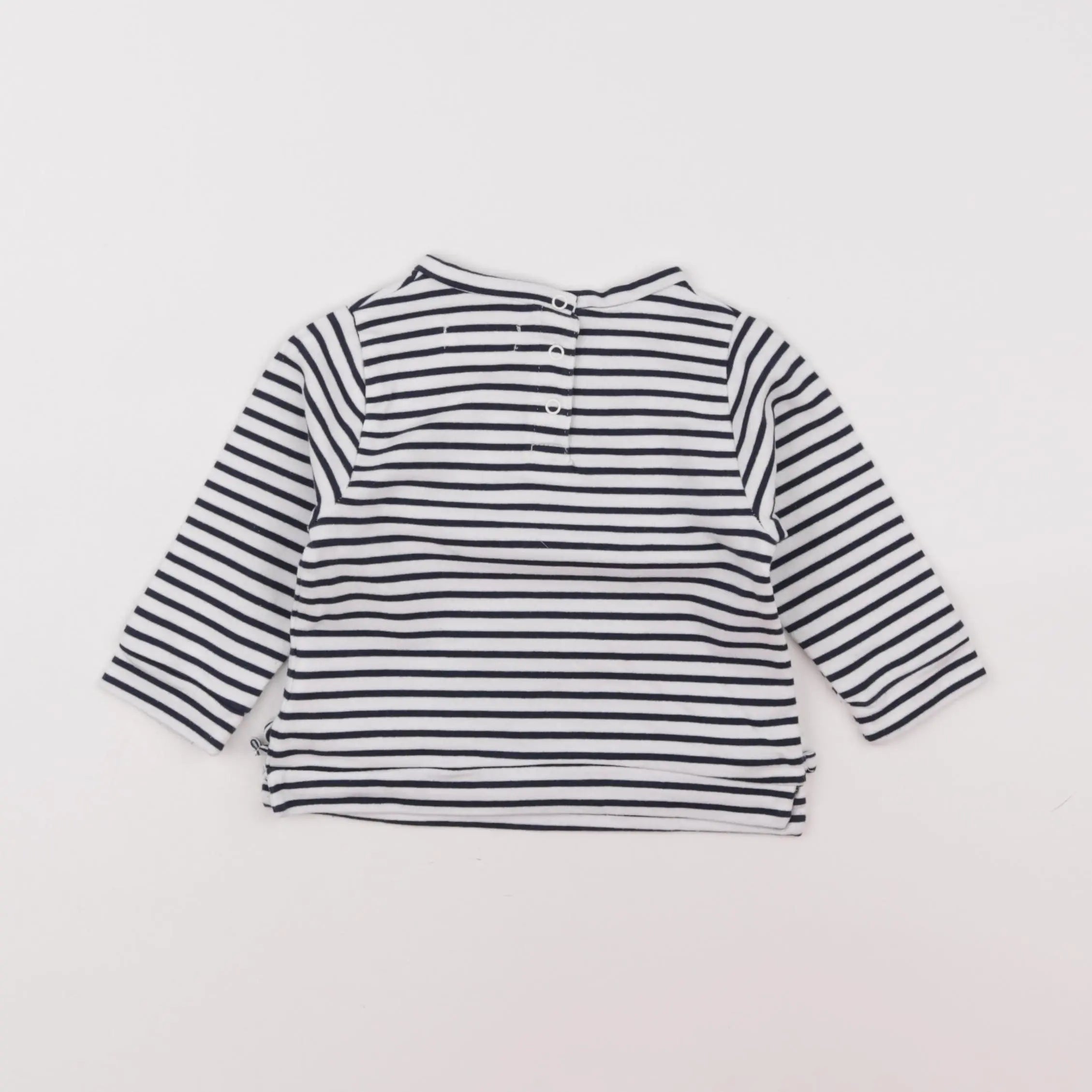 Vertbaudet - tee-shirt bleu, blanc - 9 mois