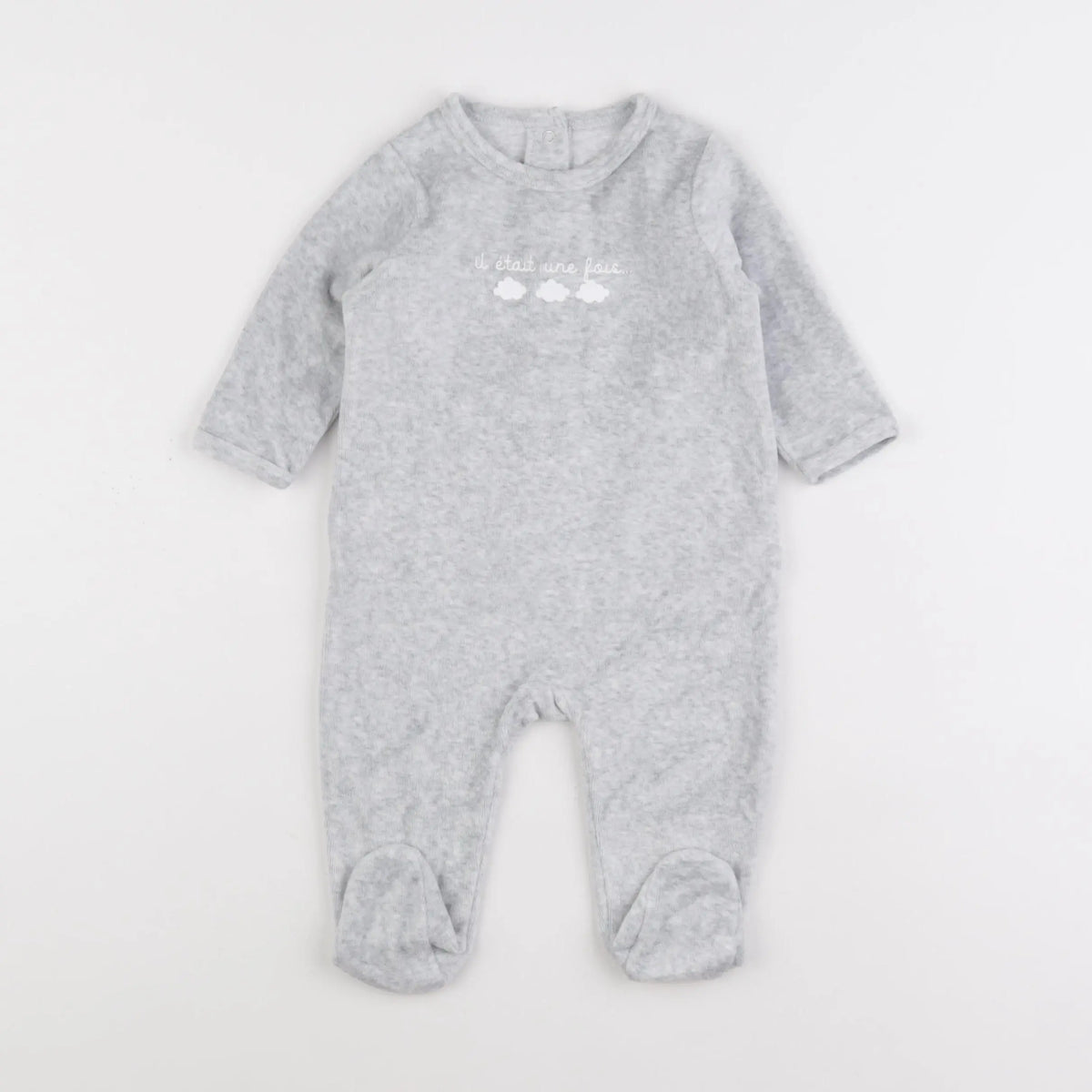 Vertbaudet - pyjama velours gris - 6 mois