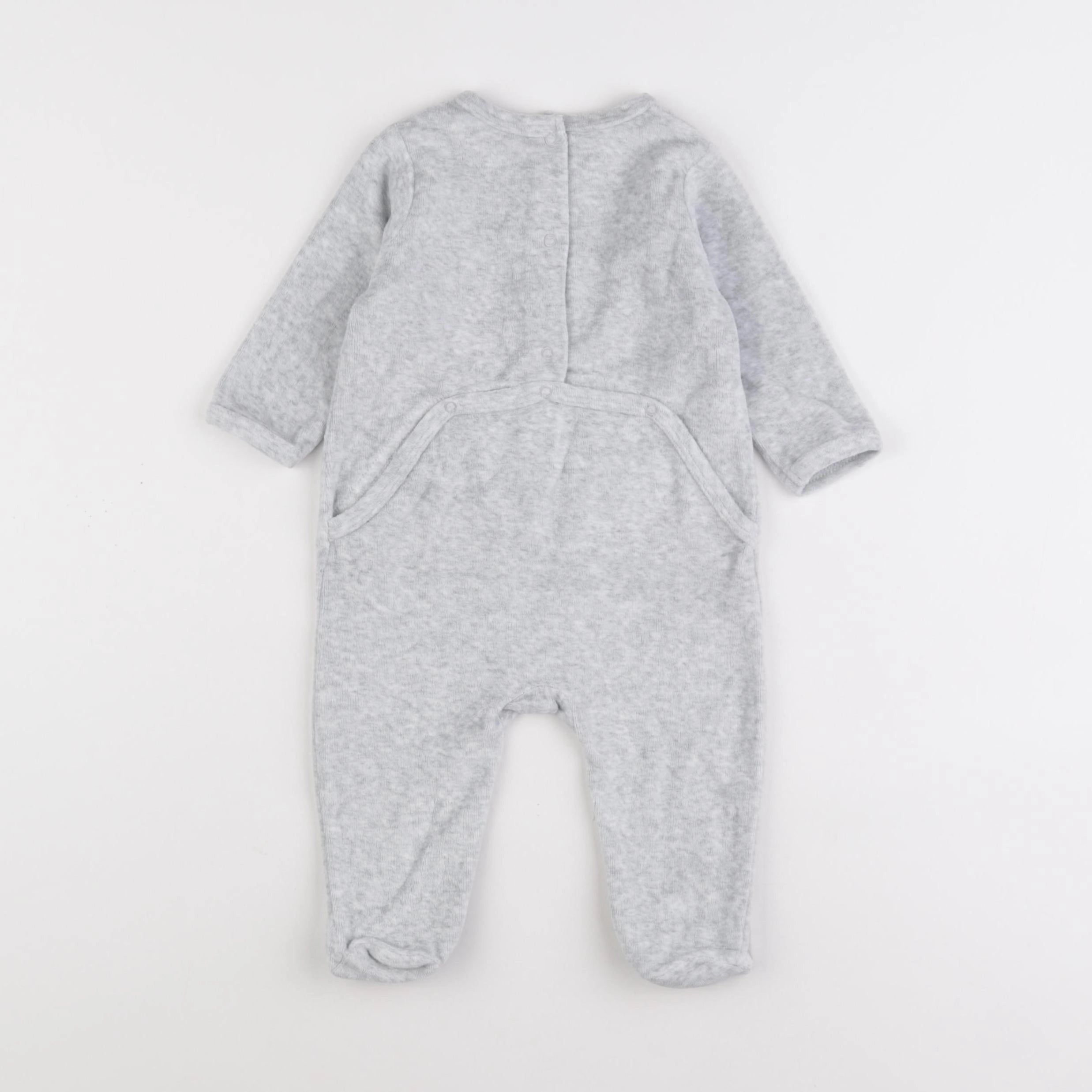 Vertbaudet - pyjama velours gris - 6 mois