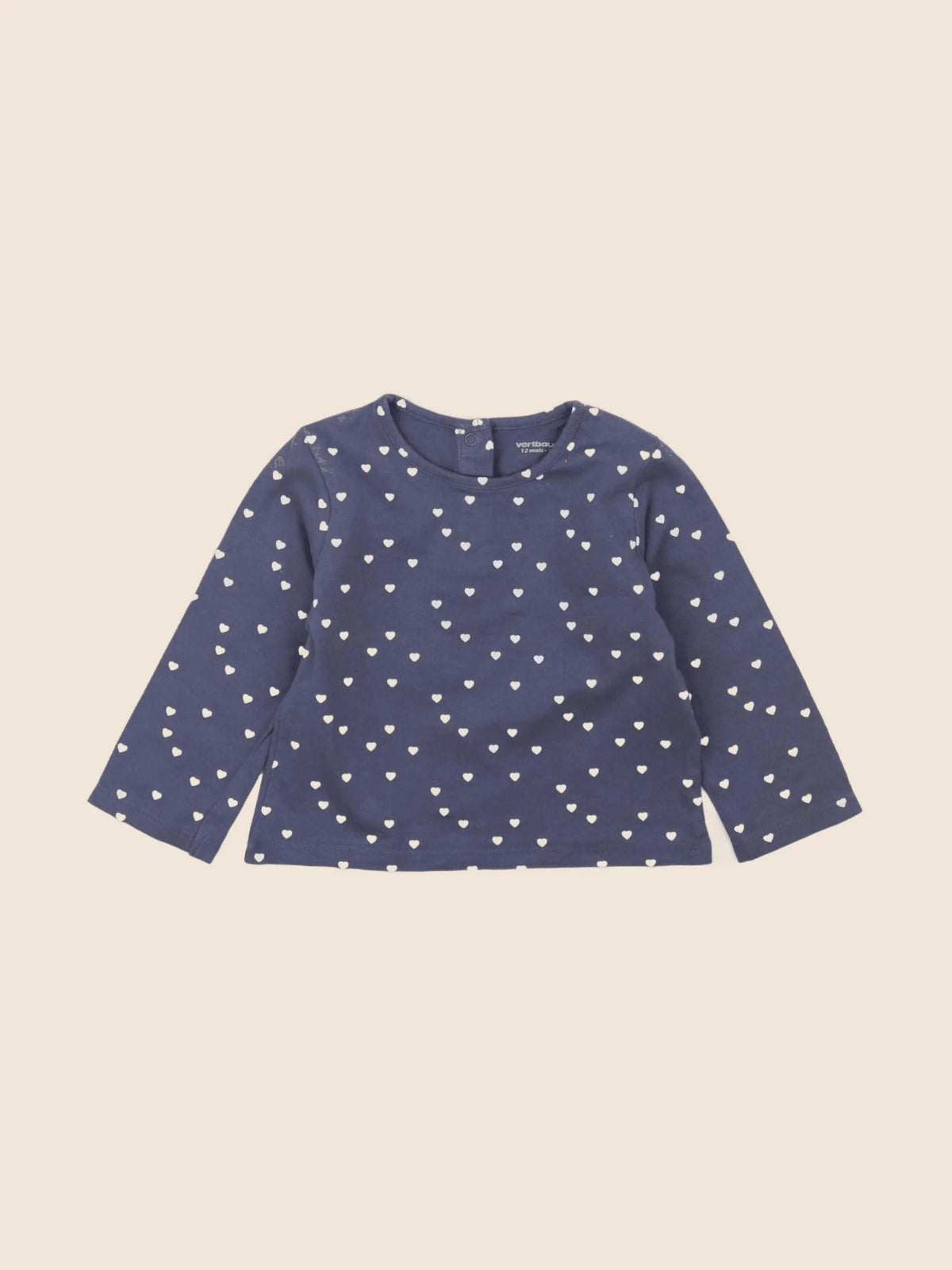 Vertbaudet - tee-shirt bleu - 12 mois
