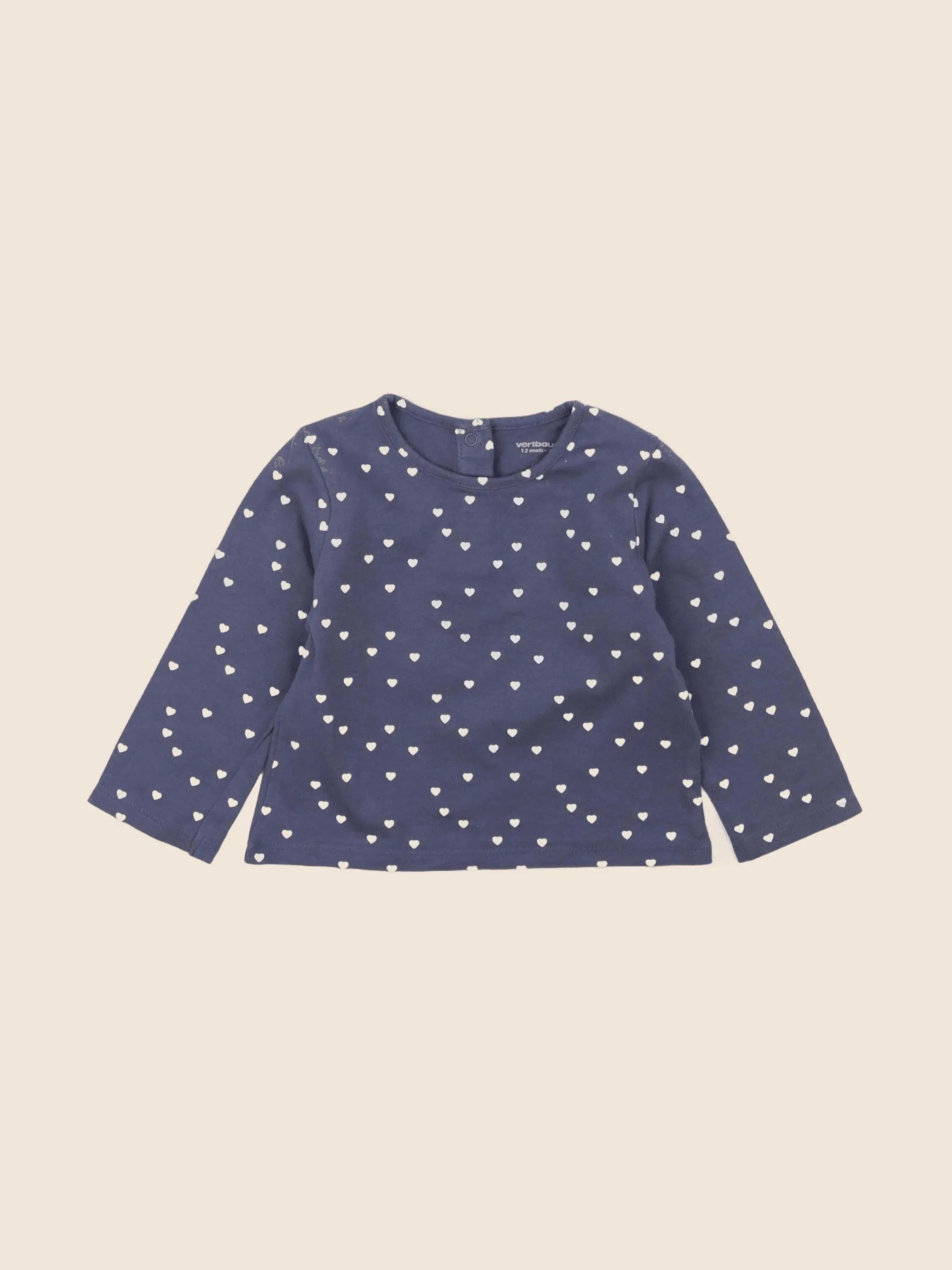 Vertbaudet - tee-shirt bleu - 12 mois