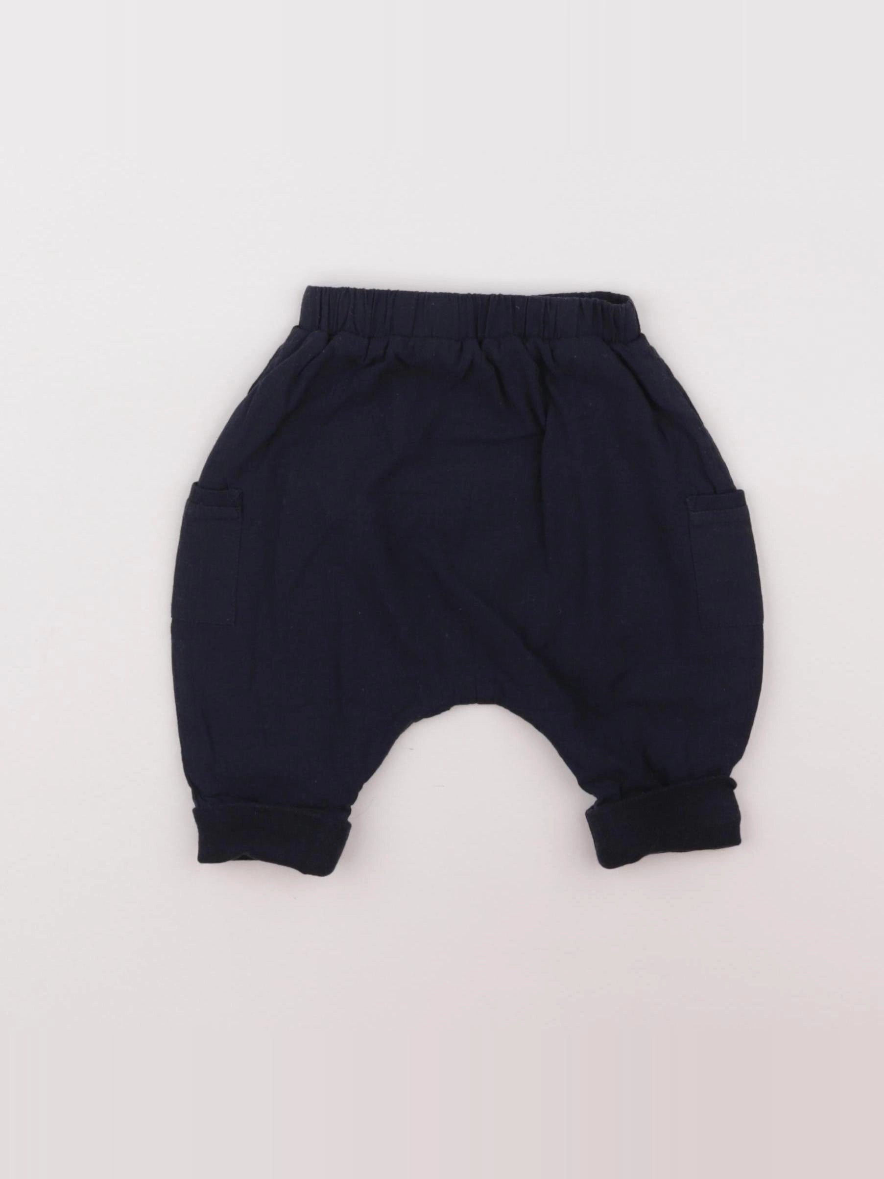 Boutchou - sarouel doublé bleu - 3 mois