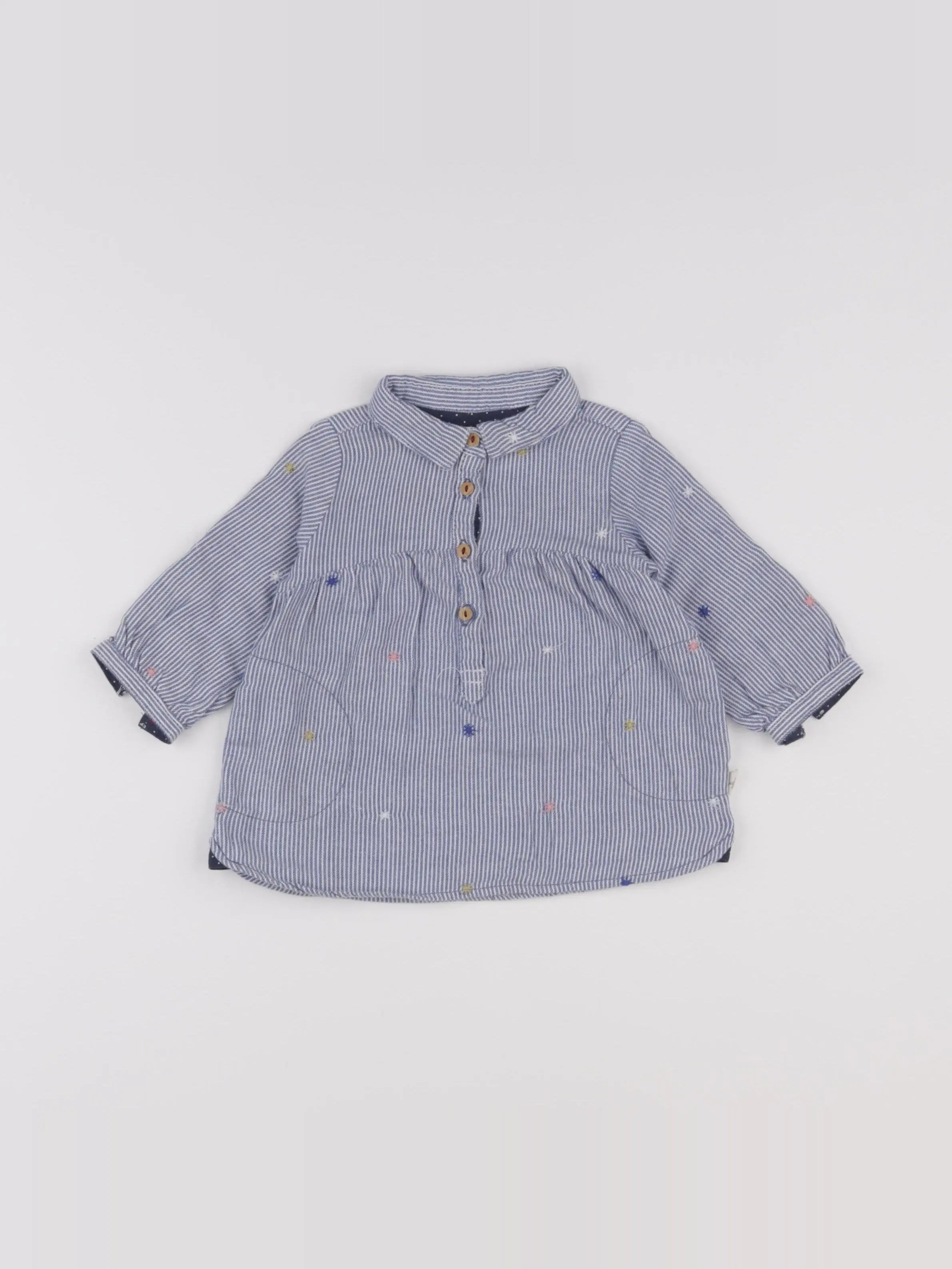 Zara - robe bleu - 3/6 mois