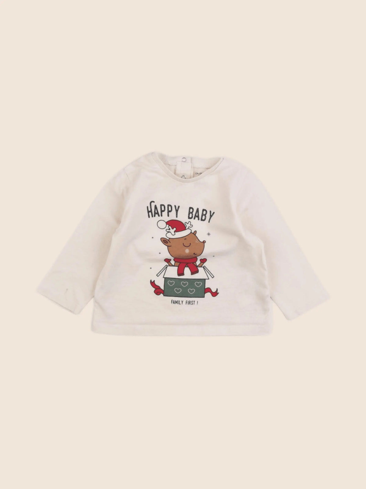 Vertbaudet - tee-shirt beige - 12 mois