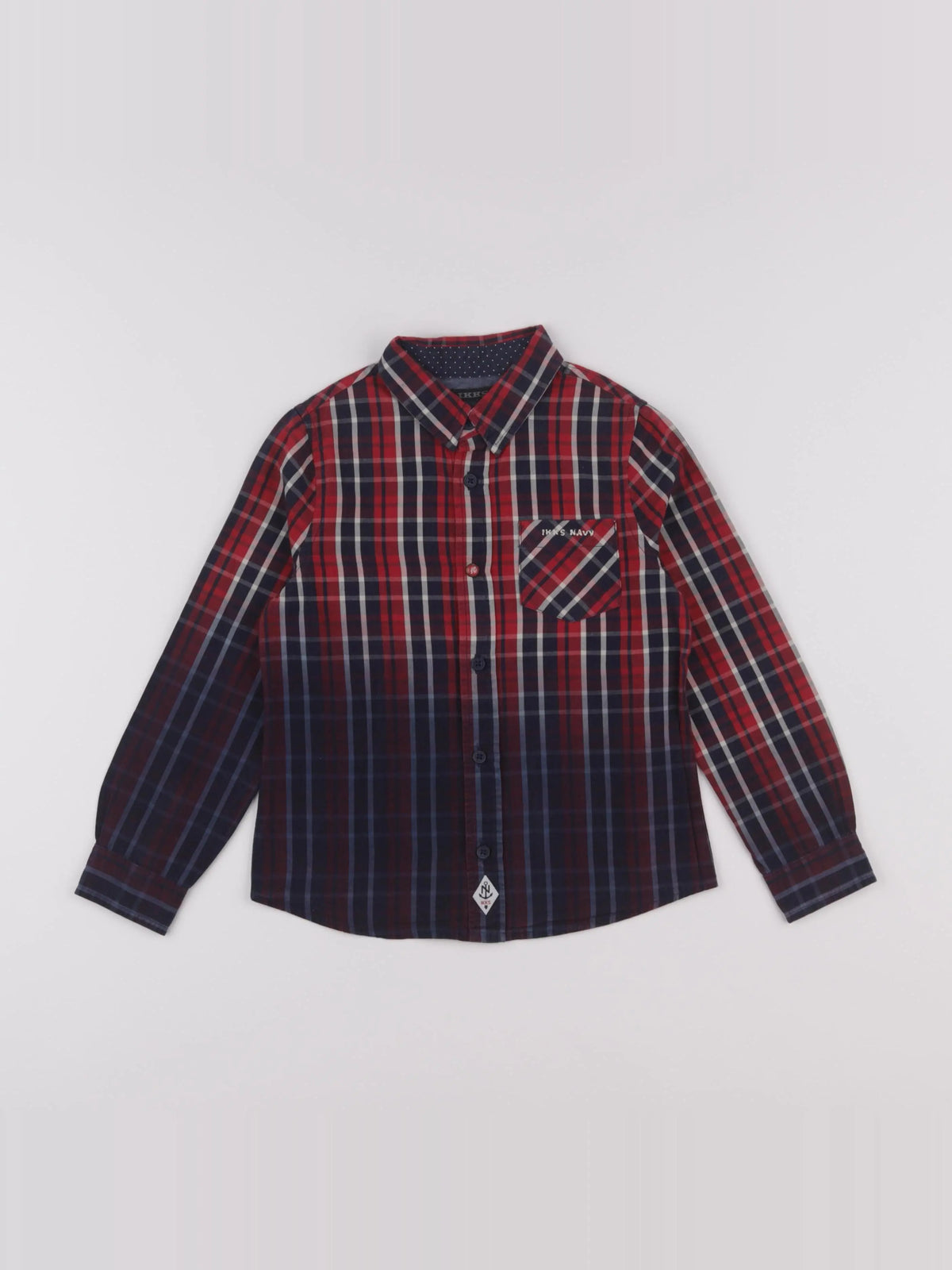 IKKS - chemise bleu, rouge - 5 ans