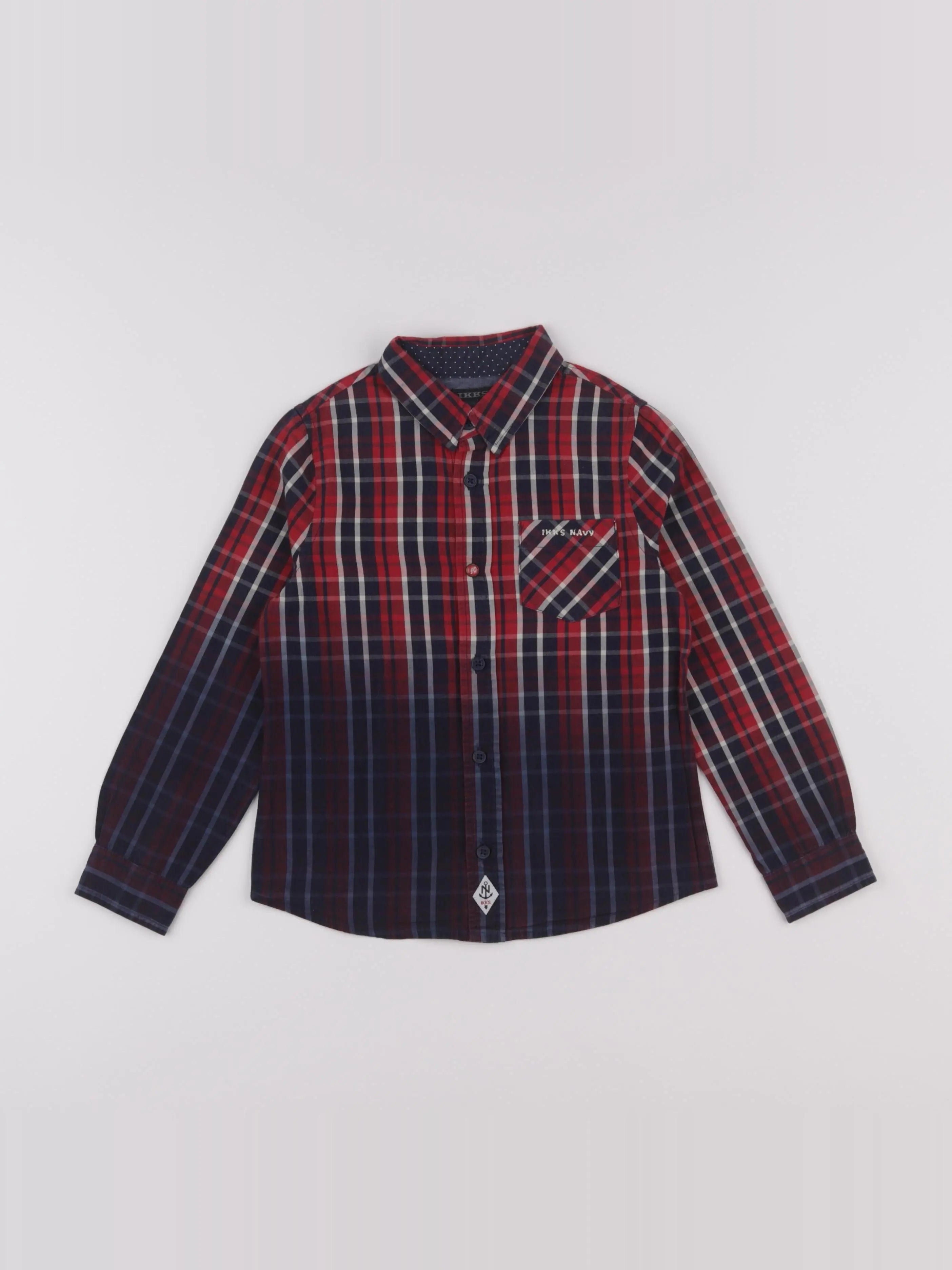 IKKS - chemise bleu, rouge - 5 ans