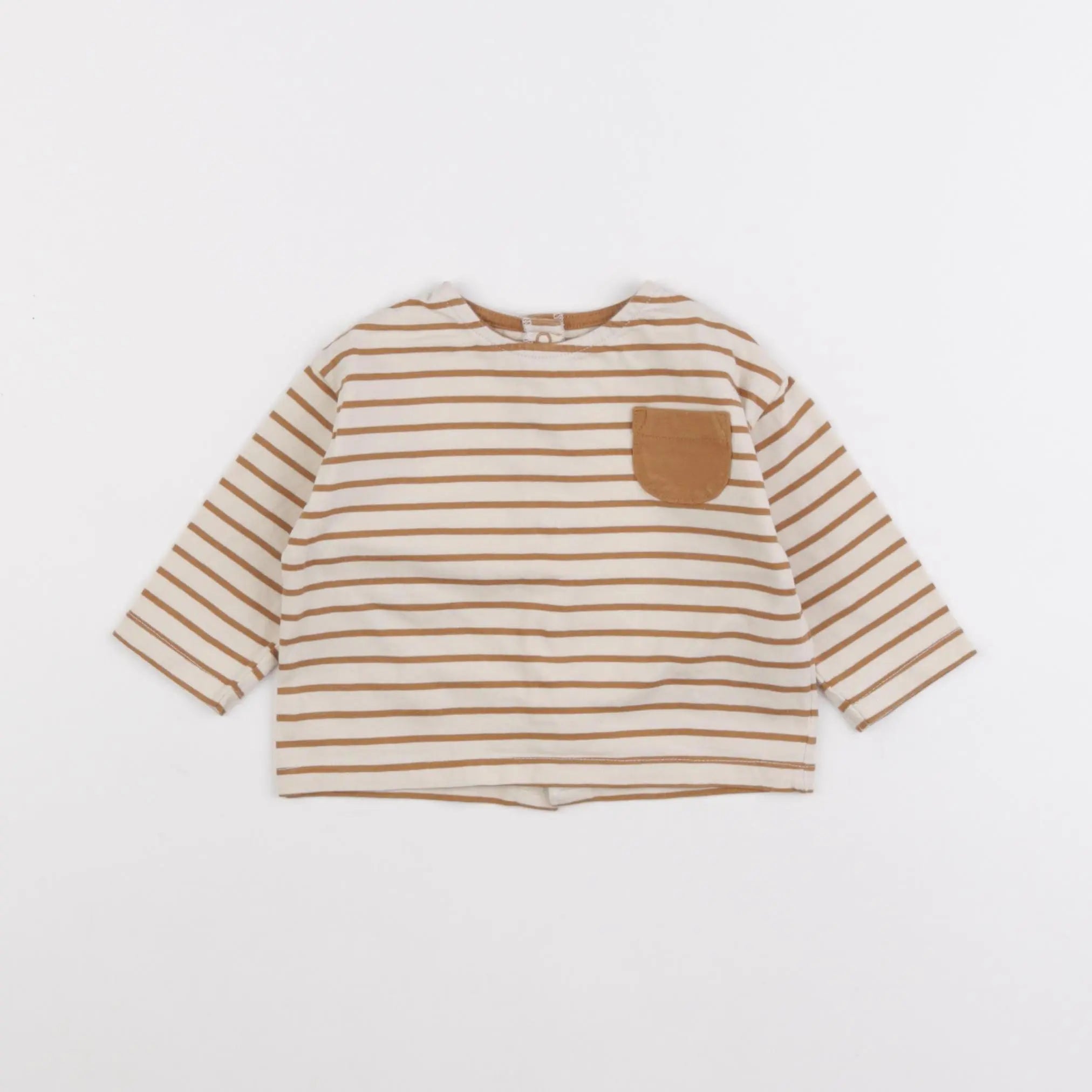 Vertbaudet - tee-shirt marron - 6 mois