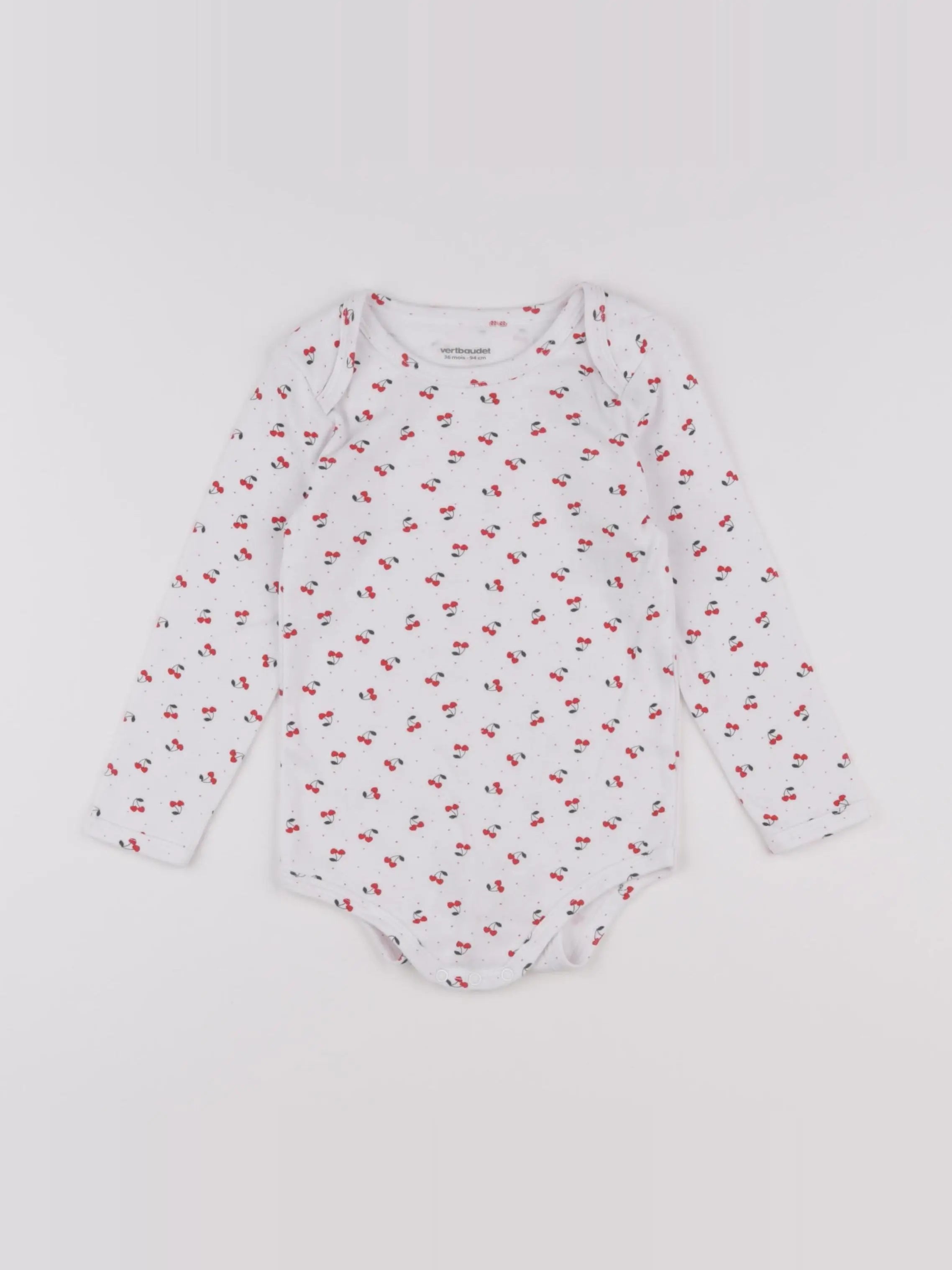 Vertbaudet - body blanc, rouge - 36 mois