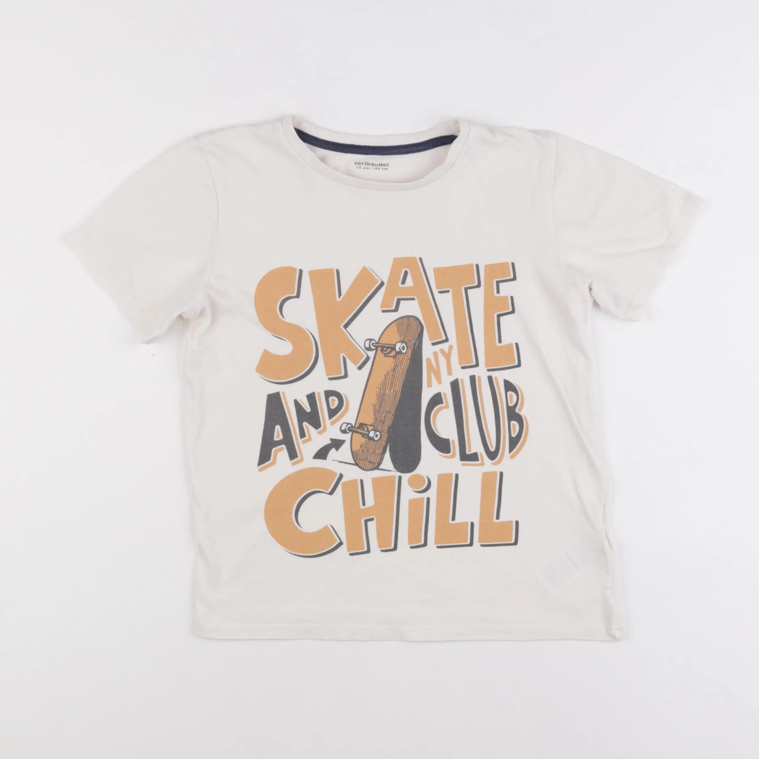 Vertbaudet - tee-shirt beige - 10 ans