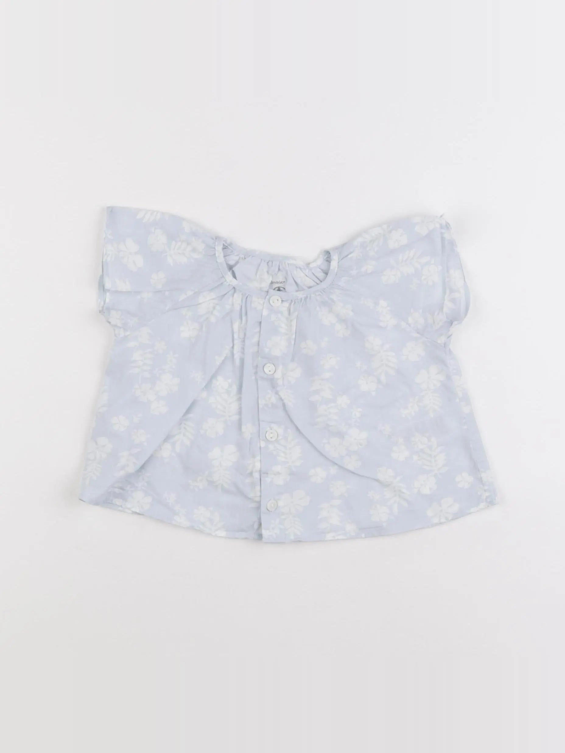 Petit Bateau - blouse bleu - 3 mois