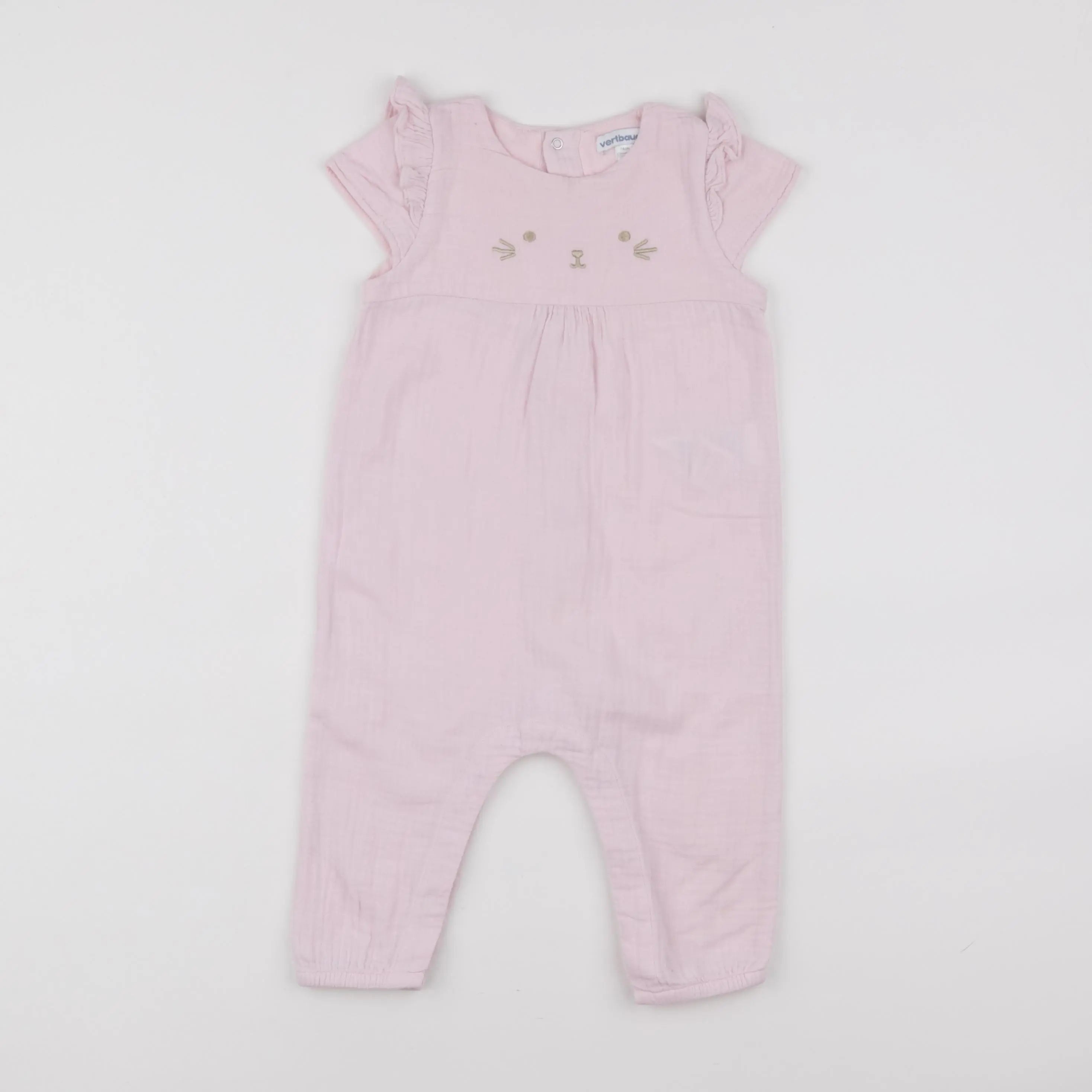 Vertbaudet - combinaison rose - 12 mois