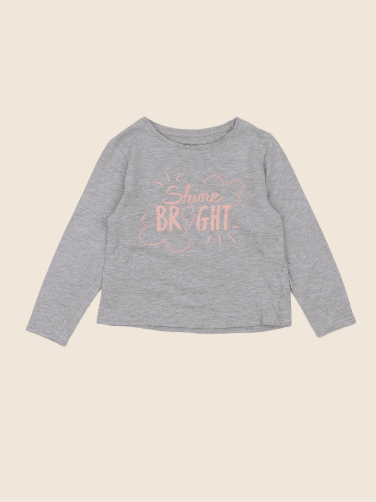 Vertbaudet - tee-shirt gris, rose - 6 ans