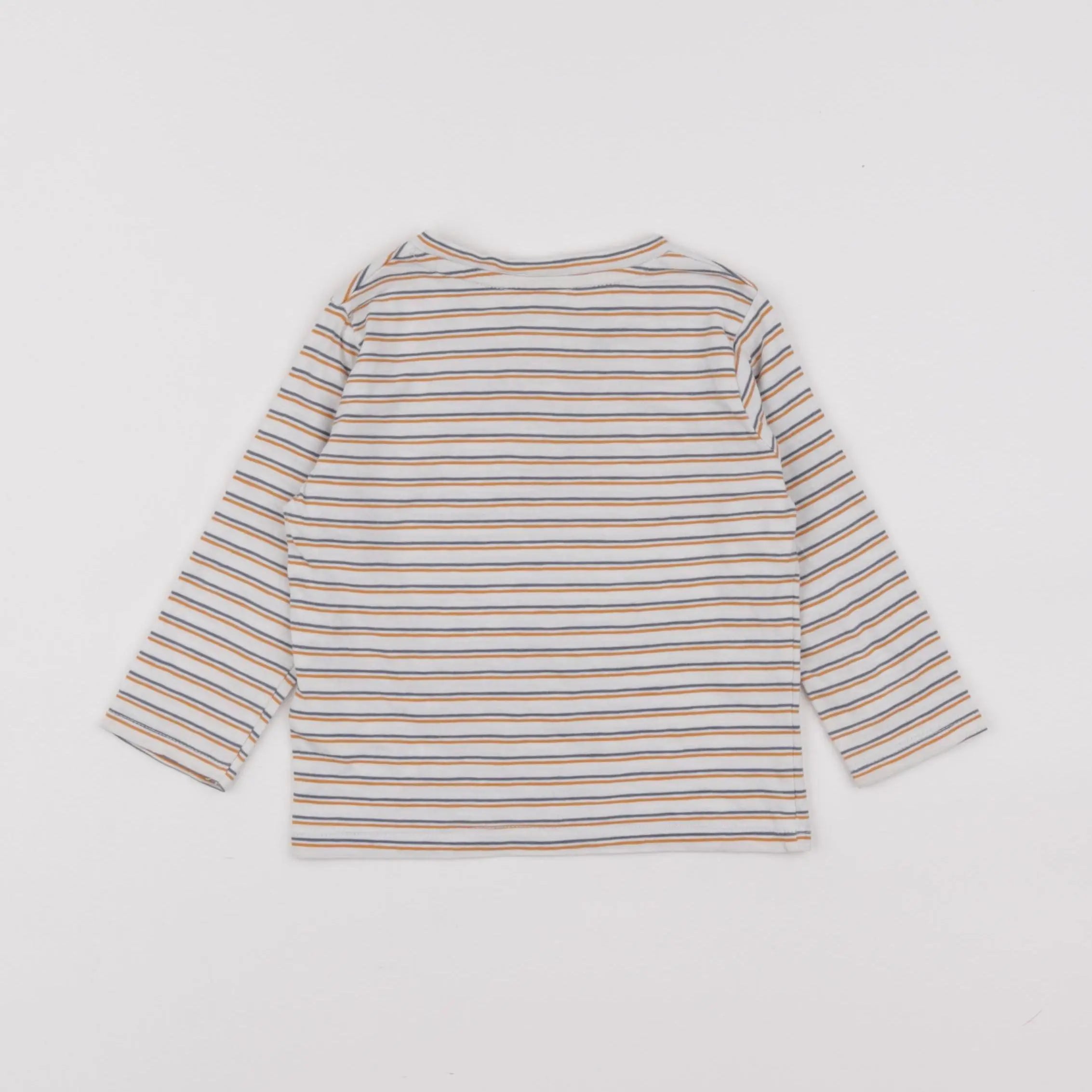 Vertbaudet - tee-shirt blanc, bleu - 12 mois
