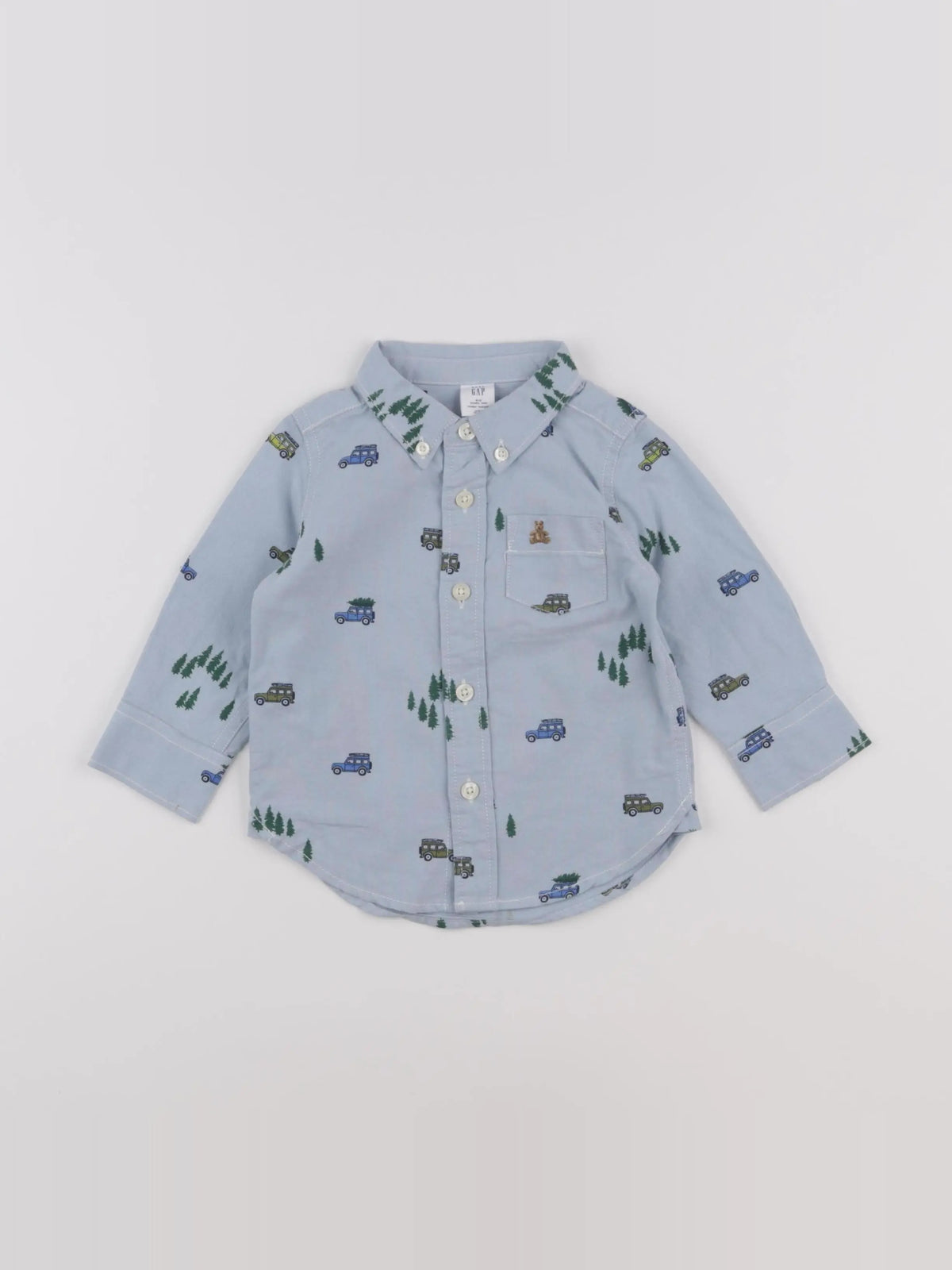 GAP - chemise bleu - 6/12 mois