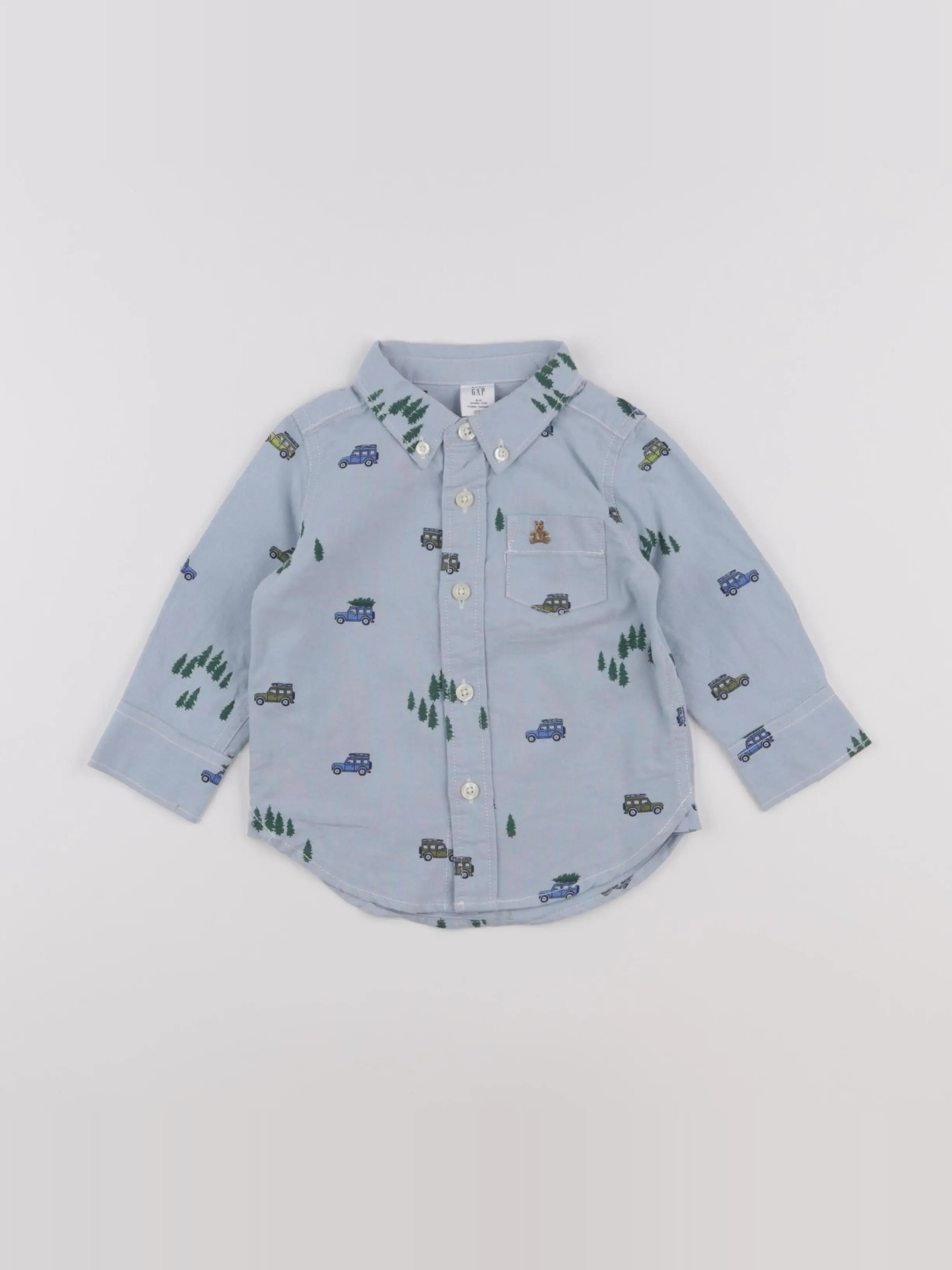 GAP - chemise bleu - 6/12 mois