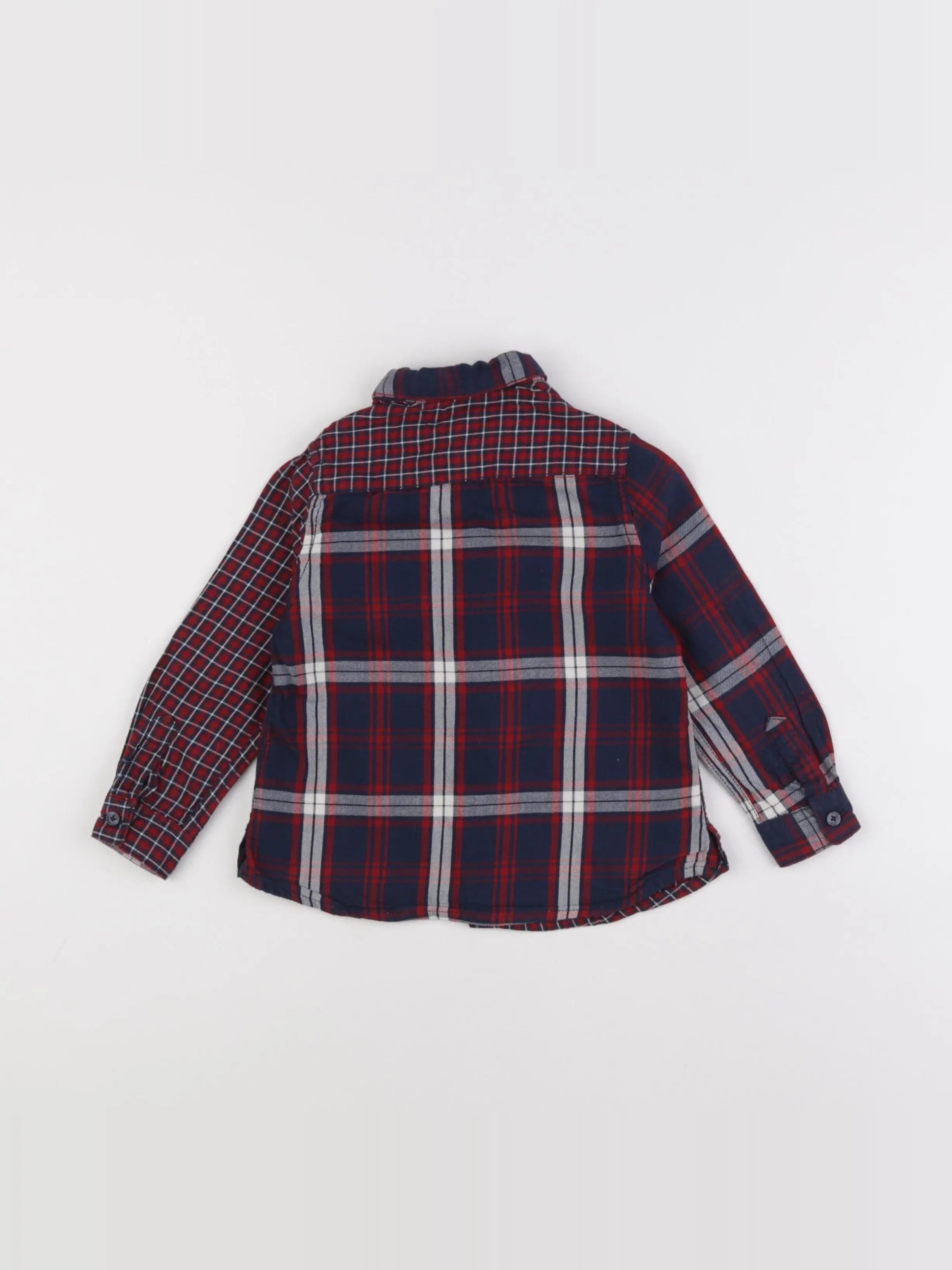 IKKS - chemise rouge, bleu - 2 ans