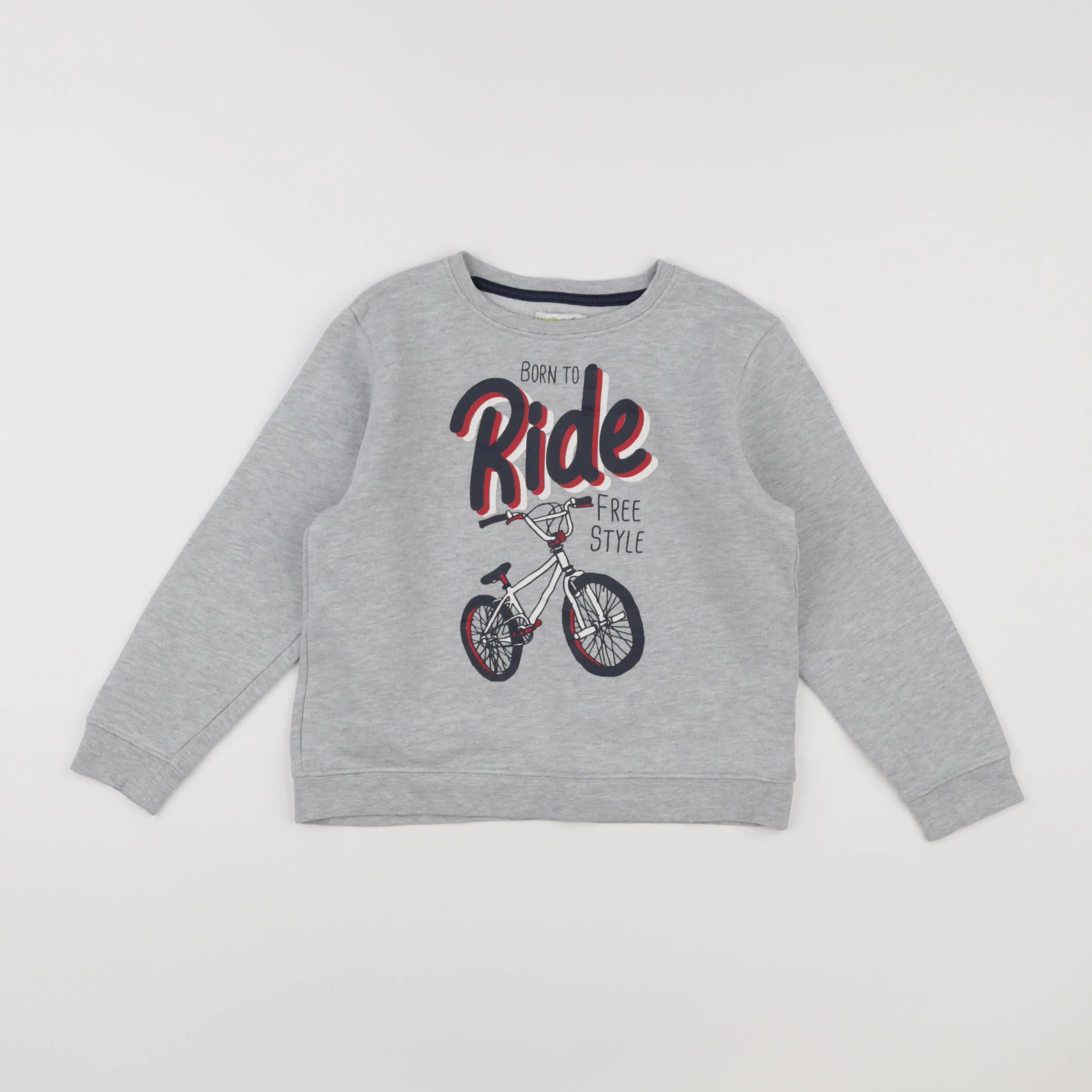 Vertbaudet - sweat gris - 8 ans