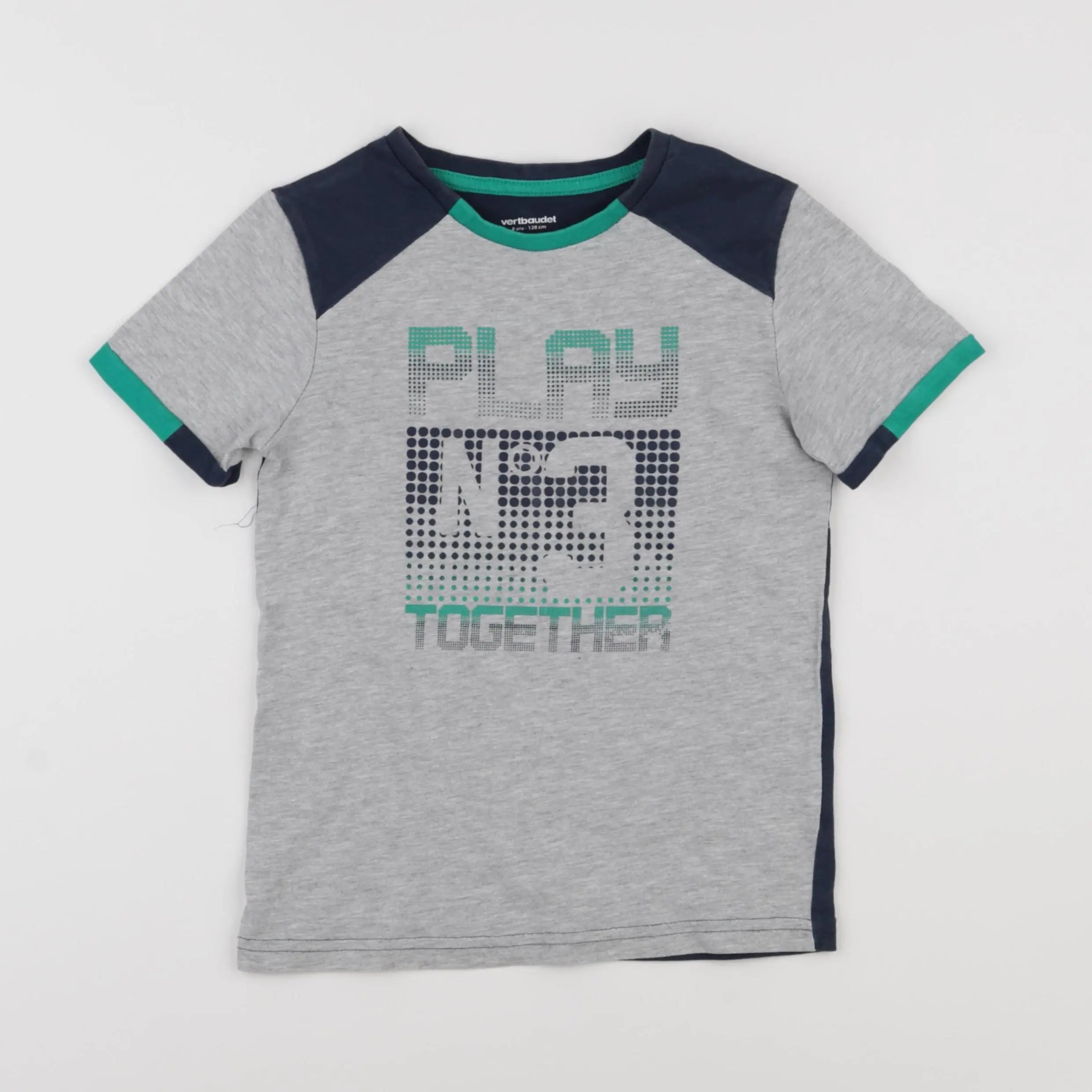 Vertbaudet - tee-shirt gris - 8 ans