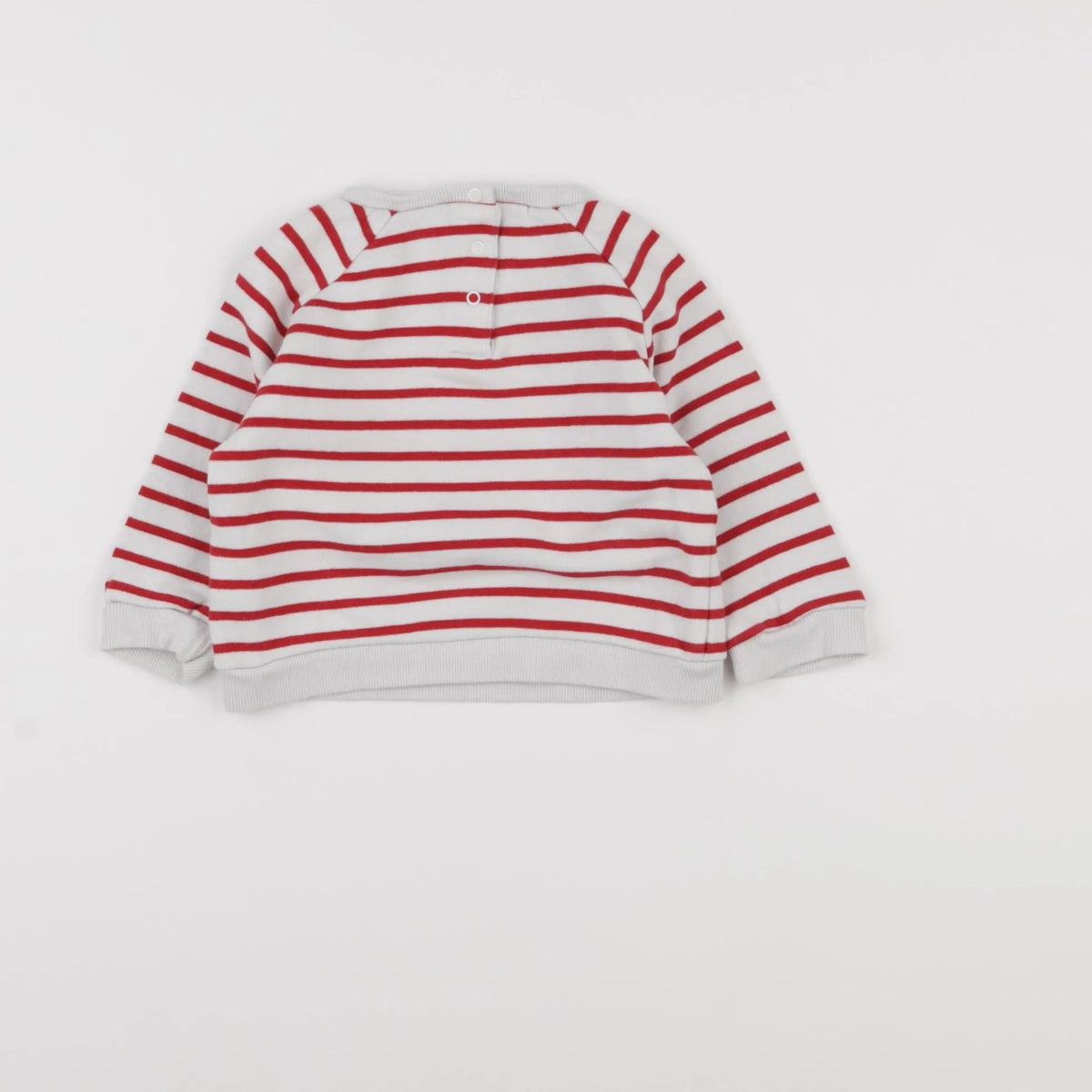 Vertbaudet - sweat blanc, rouge - 12 mois